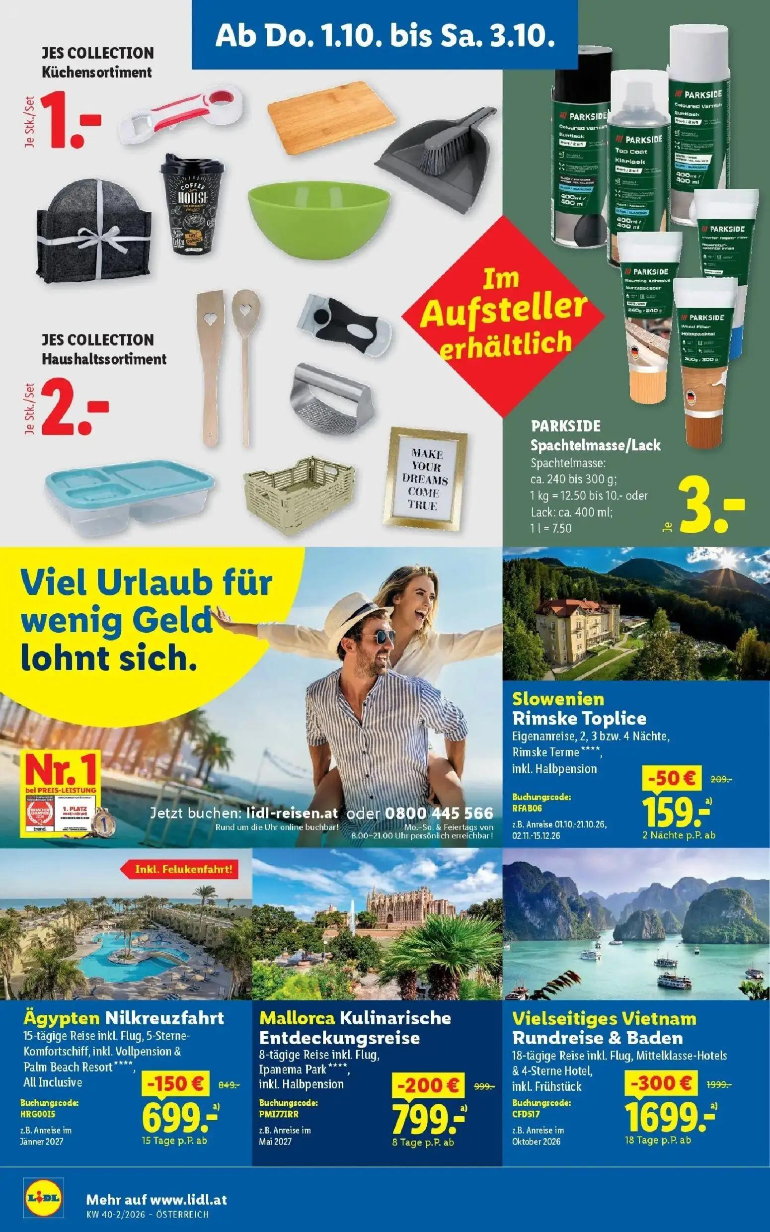 Lidl Prospekt, Seite 22 von 53 — Vielseitiges Vietnam Rundreise & Baden, Mallorca Kulinarische Entdeckungsreise, Ägypten Nil…