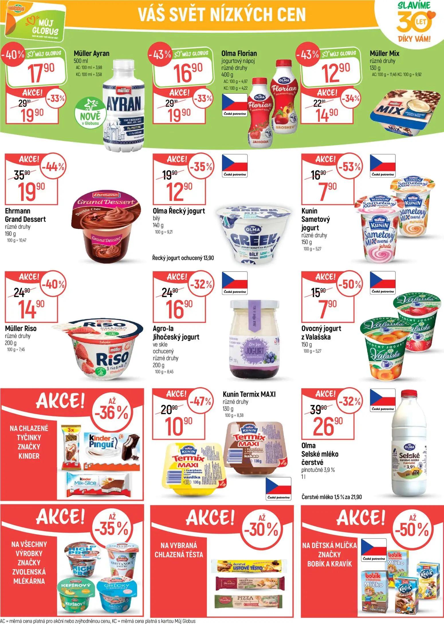 GLOBUS leták, strana 25 z 51 — Ehrmann Grand Dessert, Olma Florian jogurtový nápoj, Olma Selské mléko čerstvé plnotučné 3,9%