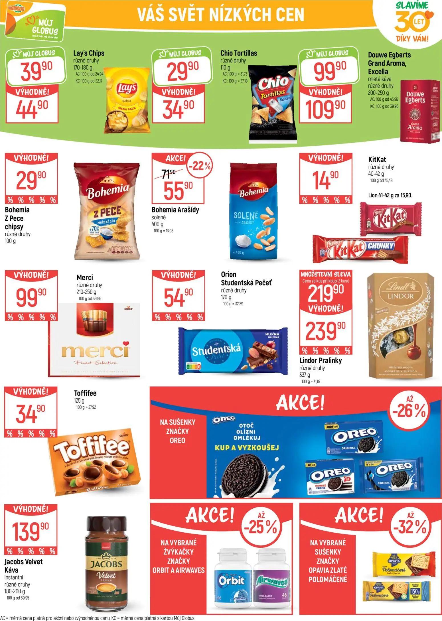 GLOBUS leták, strana 31 z 51 — Bohemia Arašídy solené, Lay's Chips, Chio Tortillas
