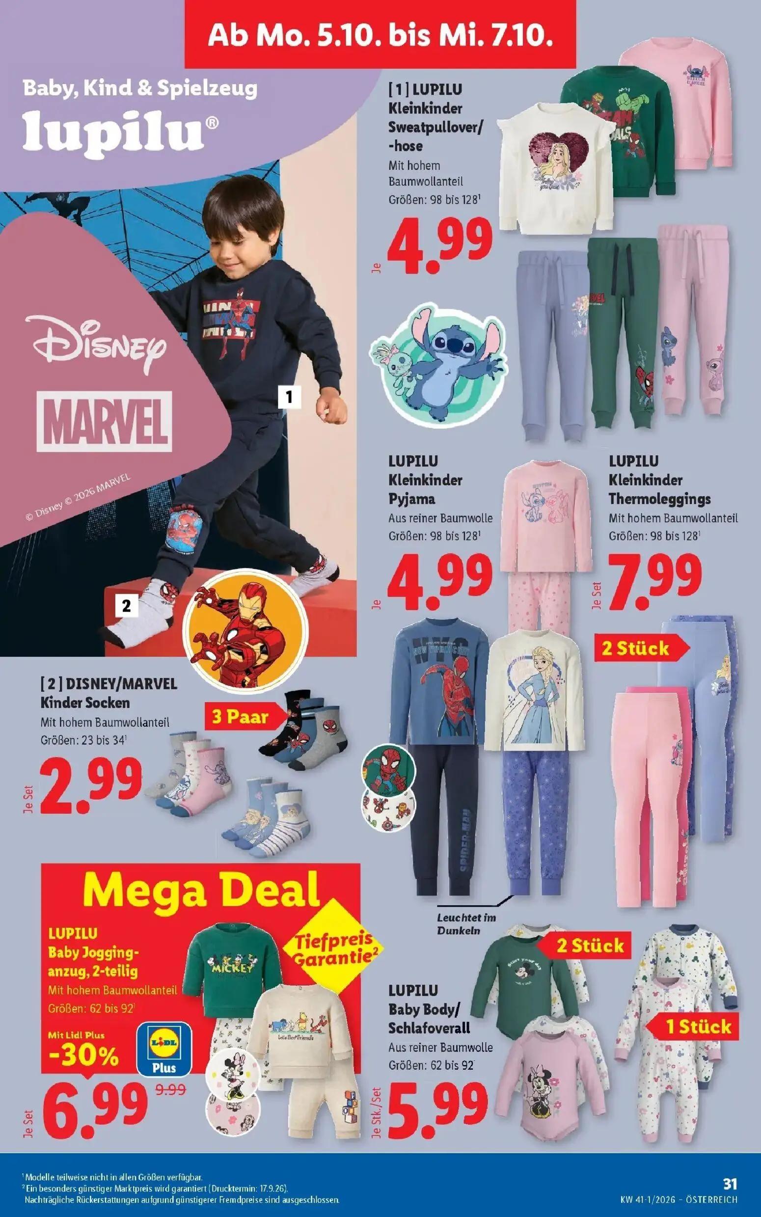Lidl Prospekt, Seite 36 von 53 — LUPILU Baby Jogging-anzug, 2-teilig, LUPILU Kleinkinder Sweatpullover/ -hose, LUPILU Kleink…