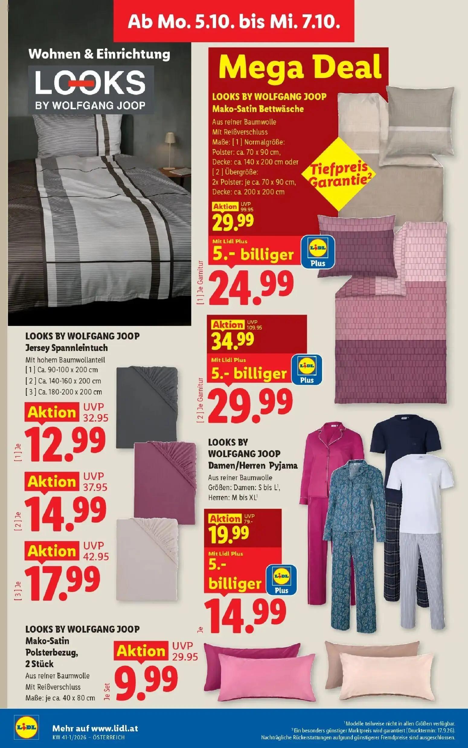 Lidl Prospekt, Seite 37 von 53 — LOOKS BY WOLFGANG JOOP Mako-Satin Bettwäsche, LOOKS BY WOLFGANG JOOP Mako-Satin Bettwäsche,…