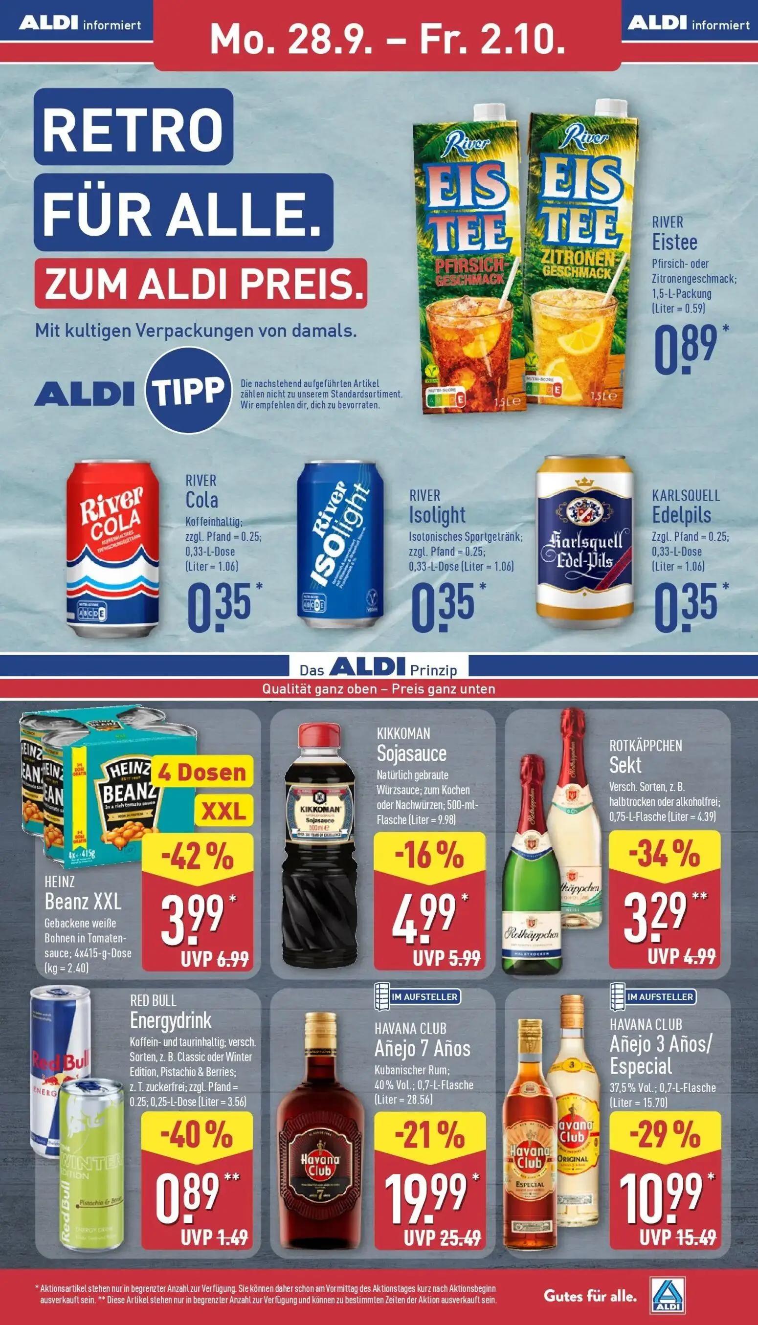 Aldi Nord Prospekt, Seite 9 von 43 — HAVANA CLUB Añejo 7 Años Kubanischer Rum, HAVANA CLUB Añejo 3 Años/ Especial, HEINZ Bea…