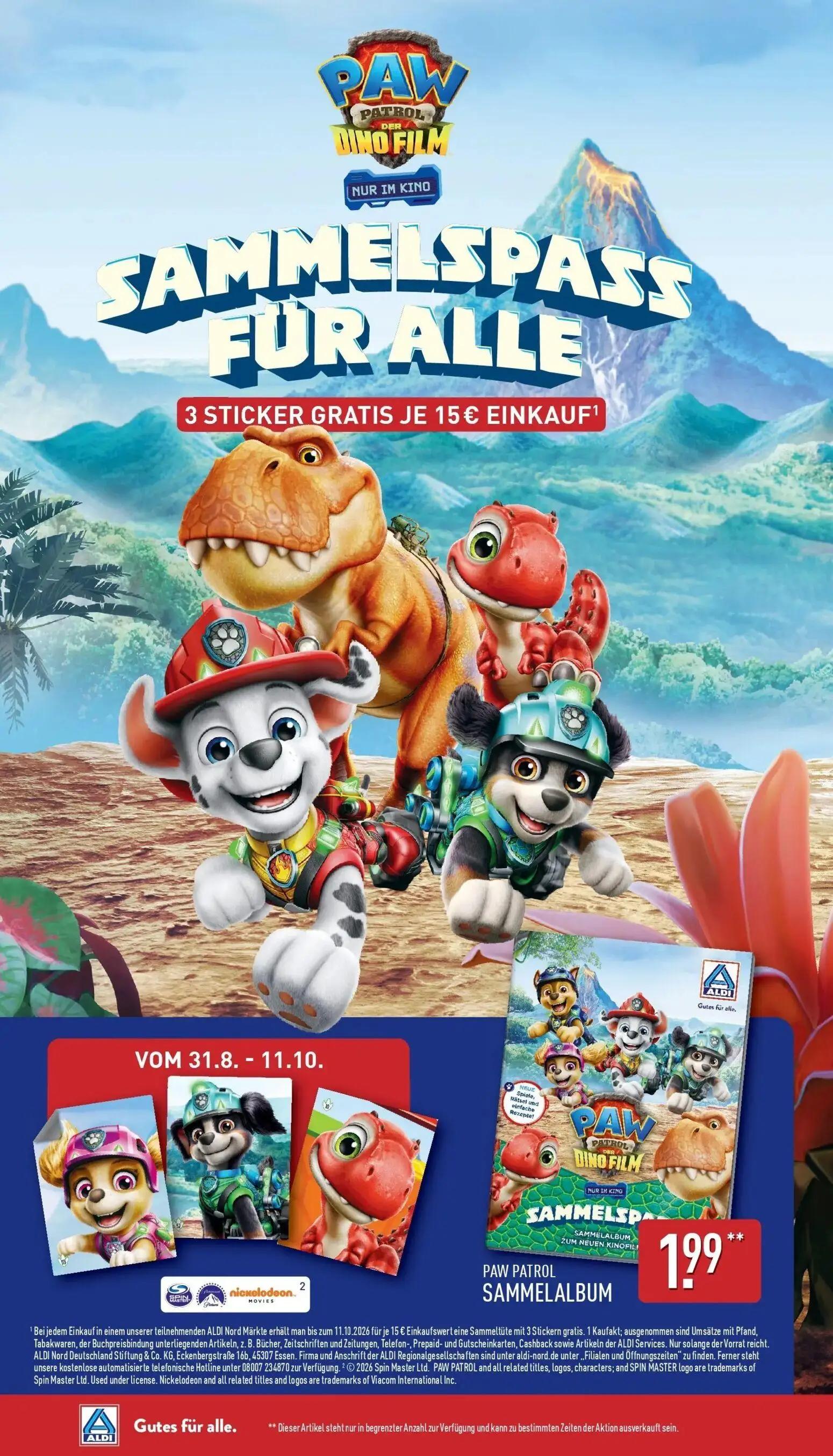 Aldi Nord Prospekt, Seite 34 von 43 — PAW PATROL SAMMELALBUM