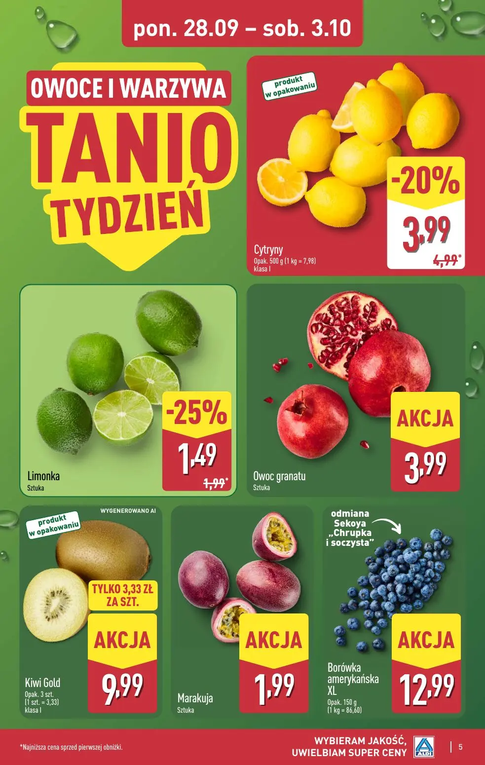 ALDI gazetka, strona 5 z 52 — Cytryny, Limonka, Owoc granatu