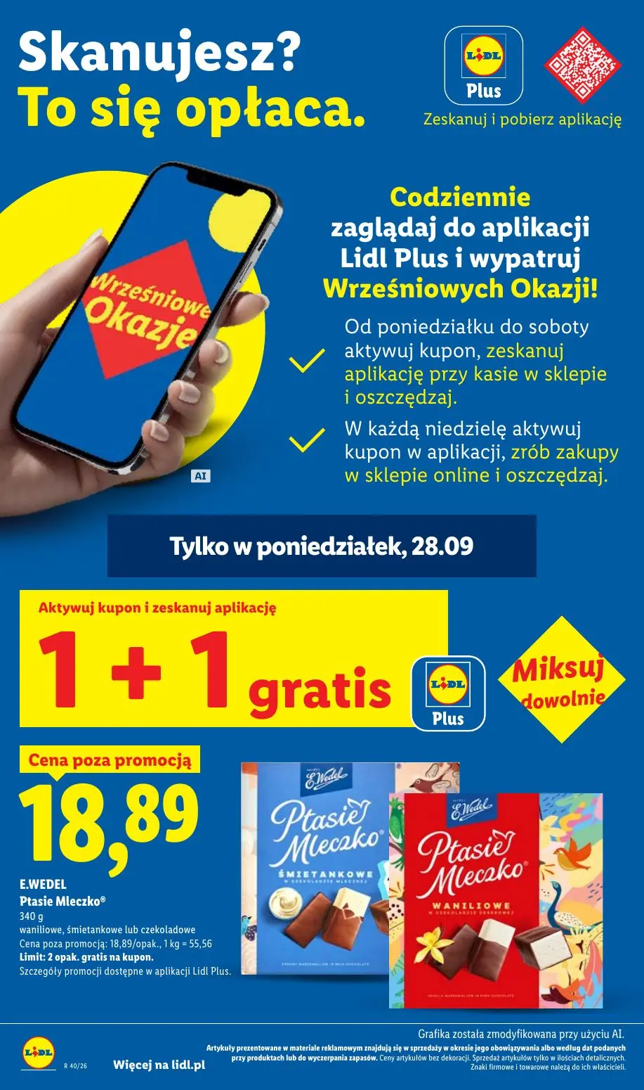 Lidl gazetka, strona 6 z 101 — E.WEDEL Ptasie Mleczko® waniliowe, śmietankowe lub czekoladowe