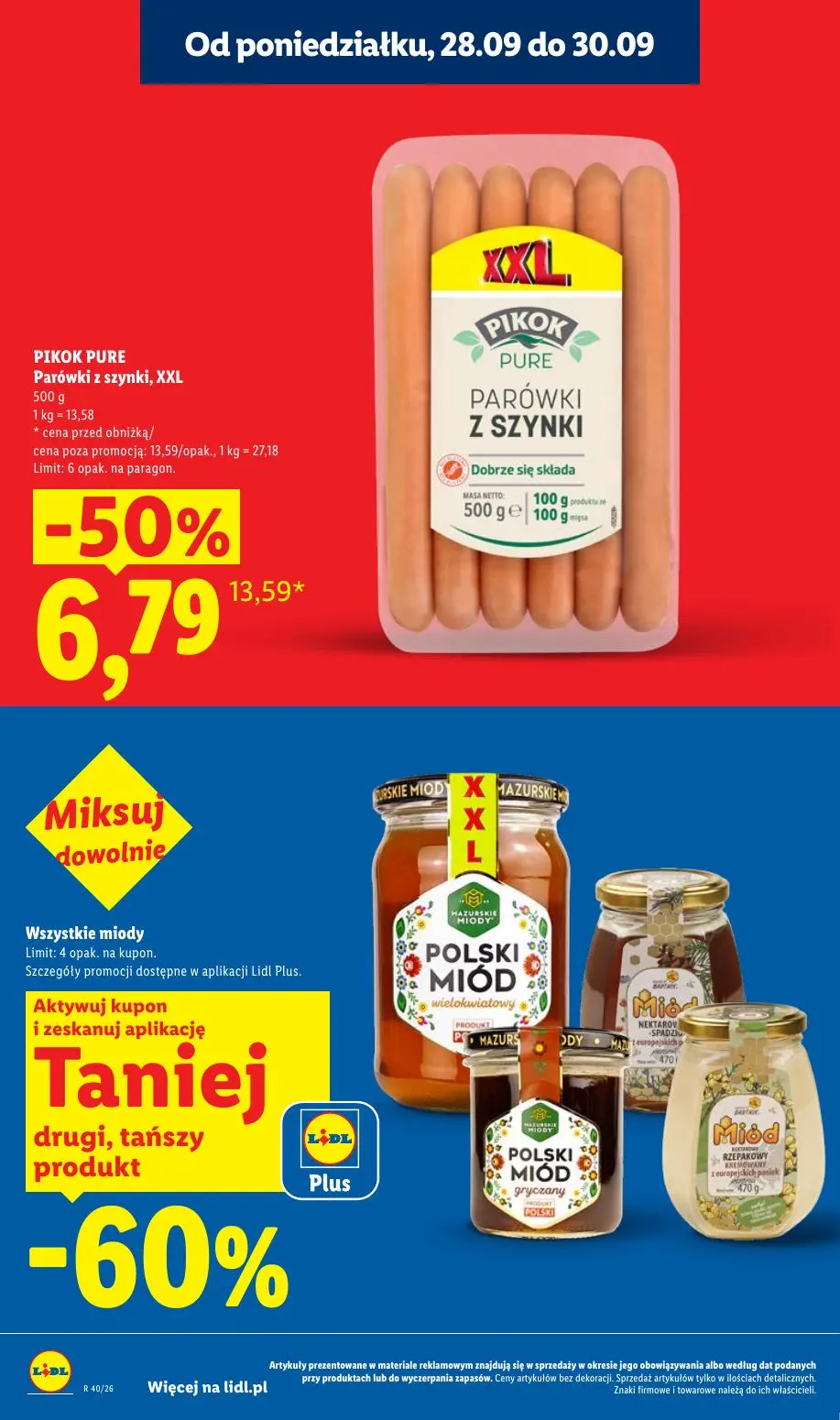 Lidl gazetka, strona 10 z 101 — Parówki z szynki, XXL