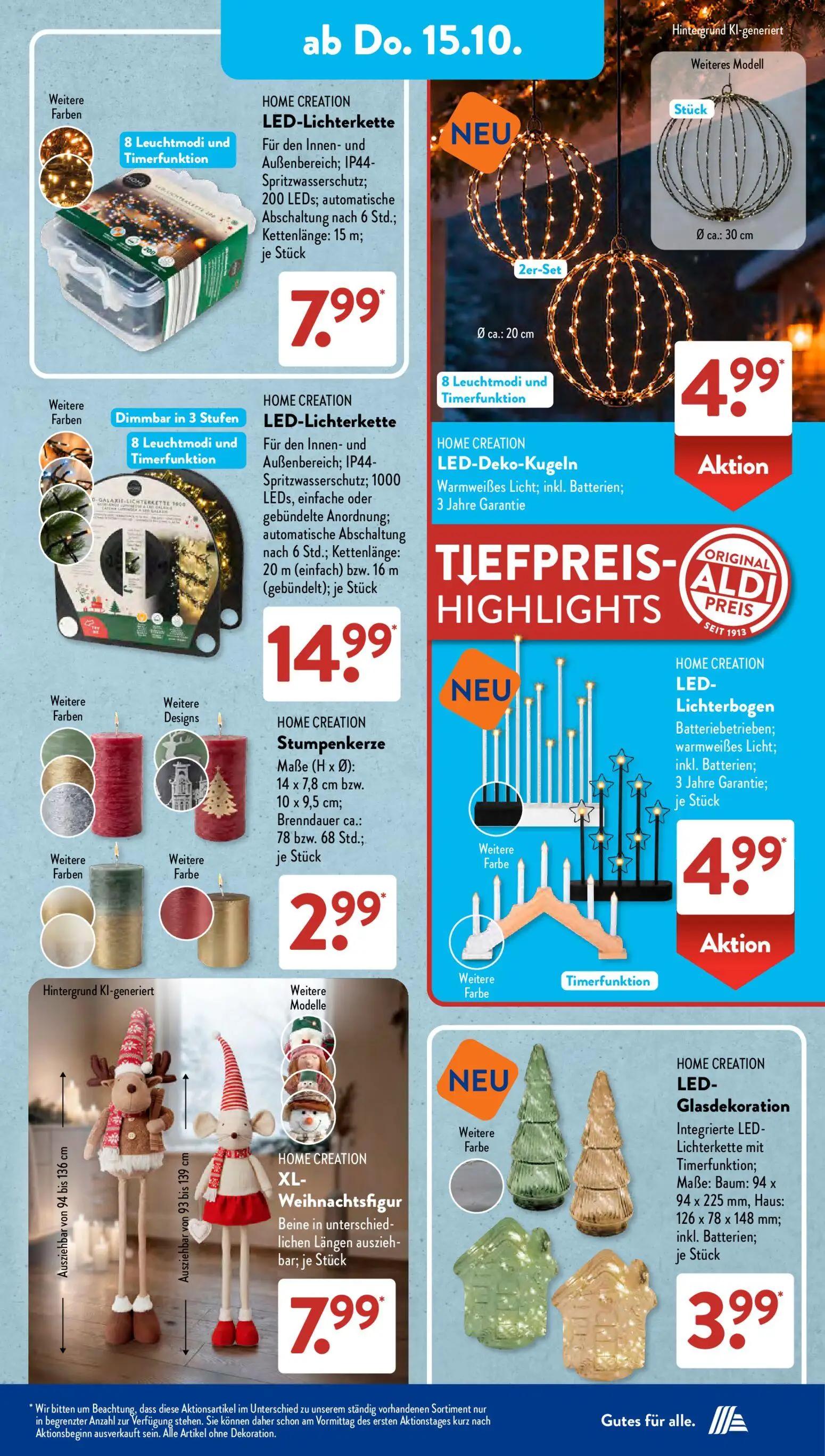 Aldi Süd Prospekt, Seite 7 von 23 — LED-Lichterkette, LED-Deko-Kugeln, LED-Lichterkette