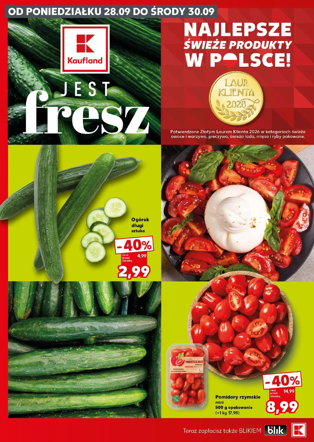 Kaufland gazetka, strona 4 z 30 — Pomidory rzymskie mini, Ogórek długi