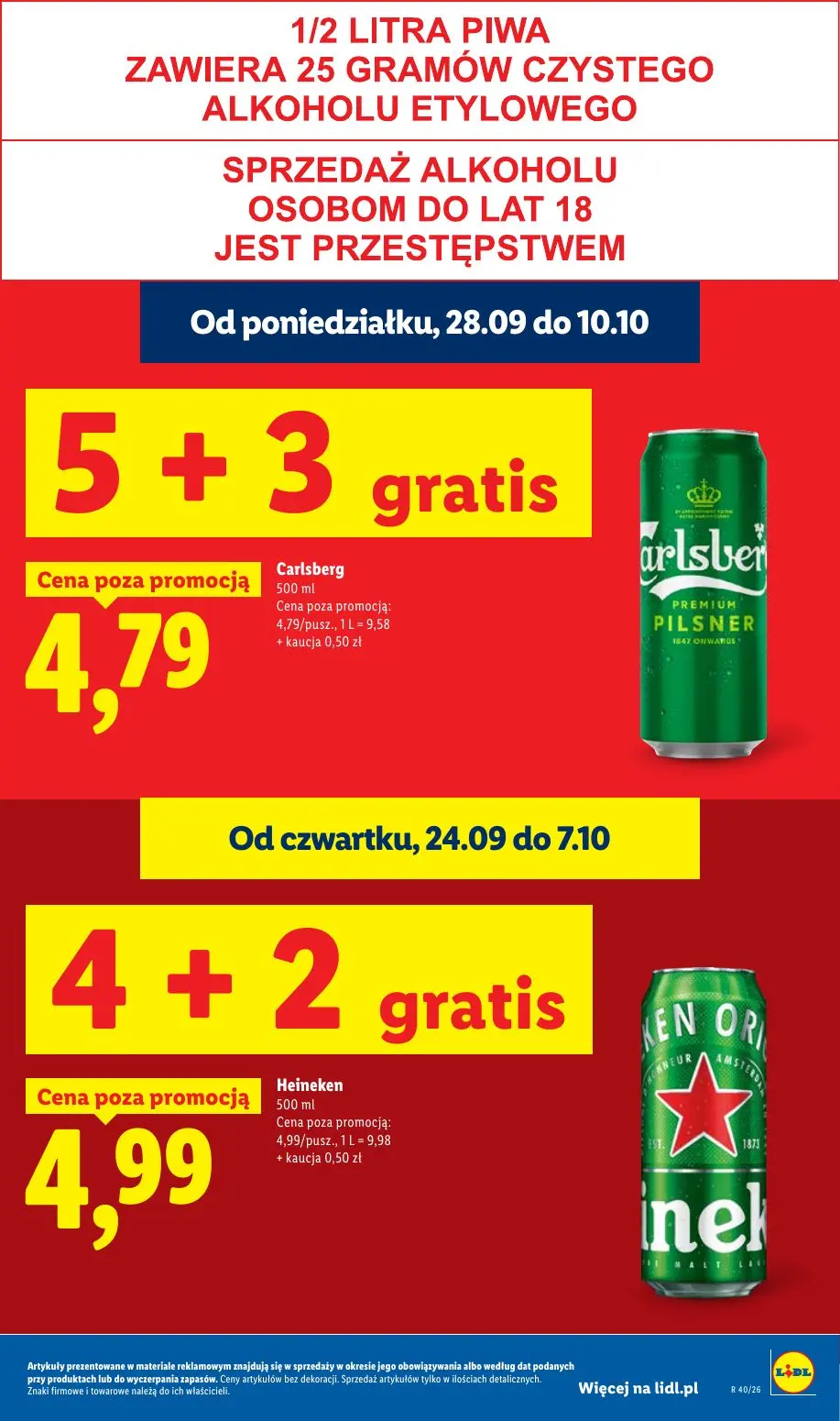 Lidl gazetka, strona 19 z 101 — Carlsberg, Heineken