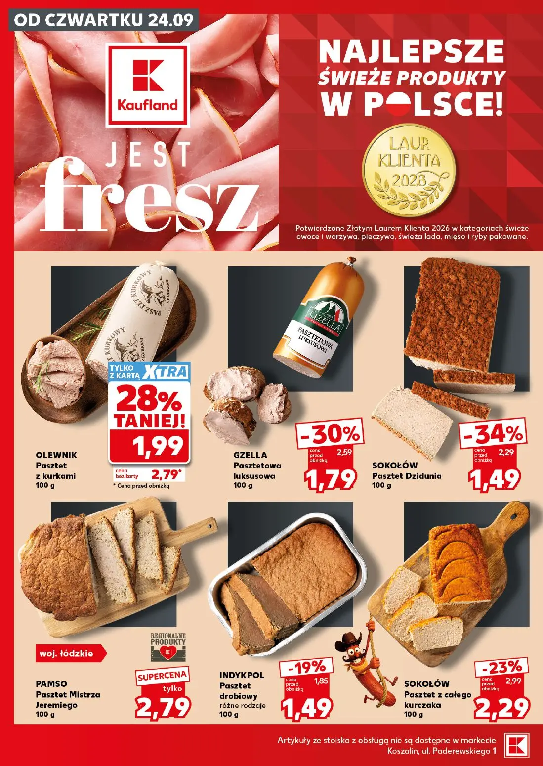 Kaufland gazetka, strona 14 z 30 — OLEWNIK Pasztet z kurkami, GZELLA Pasztetowa luksusowa, SOKOŁÓW Pasztet Dzidunia