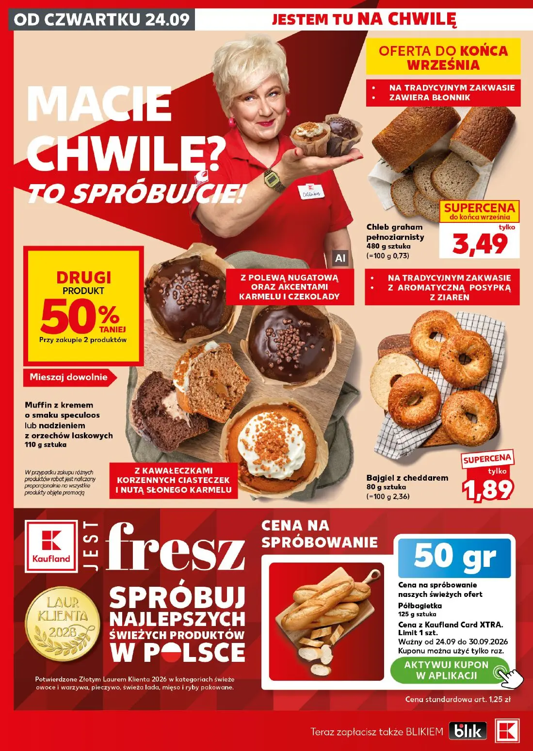Kaufland gazetka, strona 16 z 30 — Chleb graham pełnoziarnisty, Bajgiel z cheddarem, Półbagietka