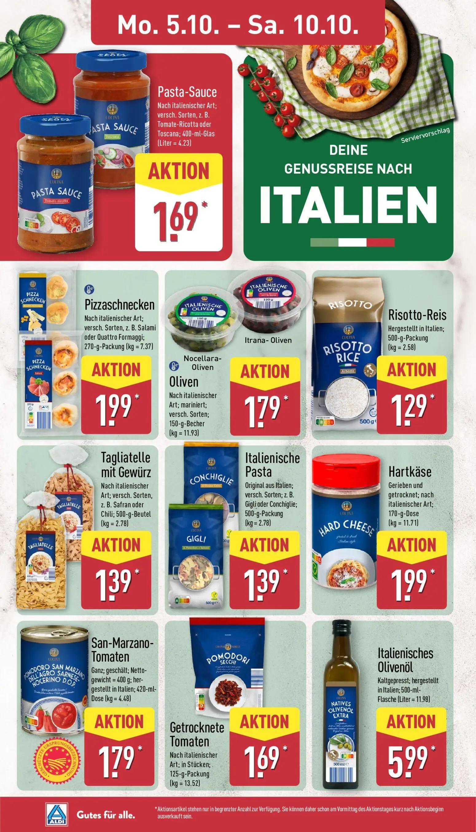 Aldi Nord Prospekt, Seite 12 von 45 — Pasta-Sauce, Pizzaschnecken, Nocellara-Oliven