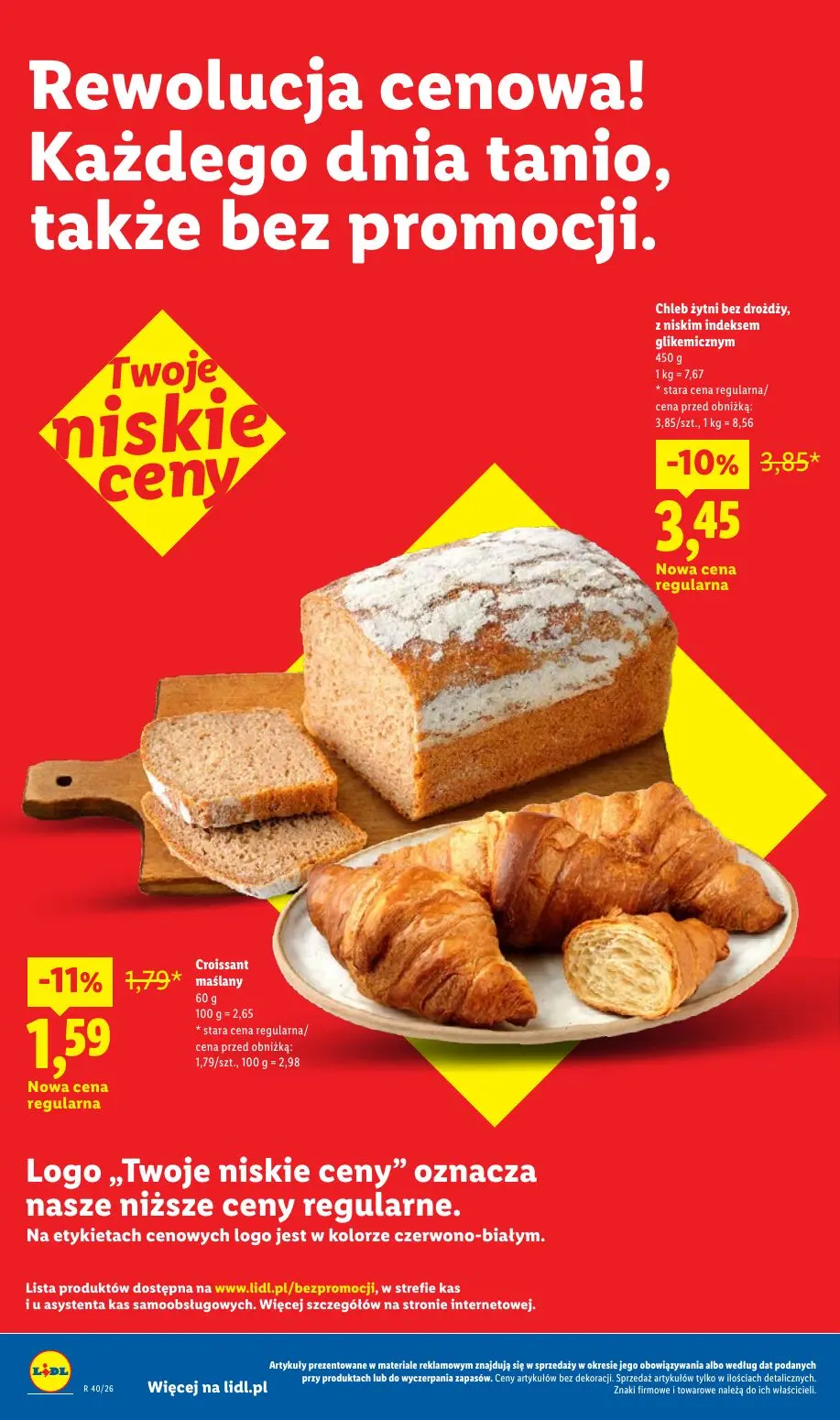 Lidl gazetka, strona 34 z 101 — Chleb żytni bez drożdży, z niskim indeksem glikemicznym, Croissant maślany