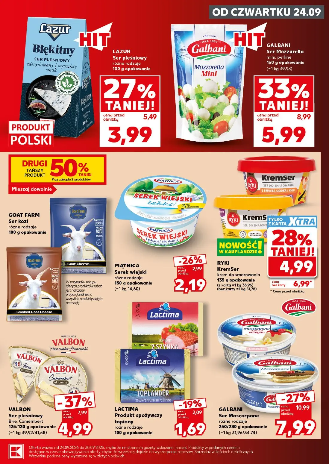 Kaufland gazetka, strona 23 z 30 — GALBANI Ser Mozzarella mini, perline, VALBON Ser pleśniowy Brie, Camembert, GALBANI Ser M…
