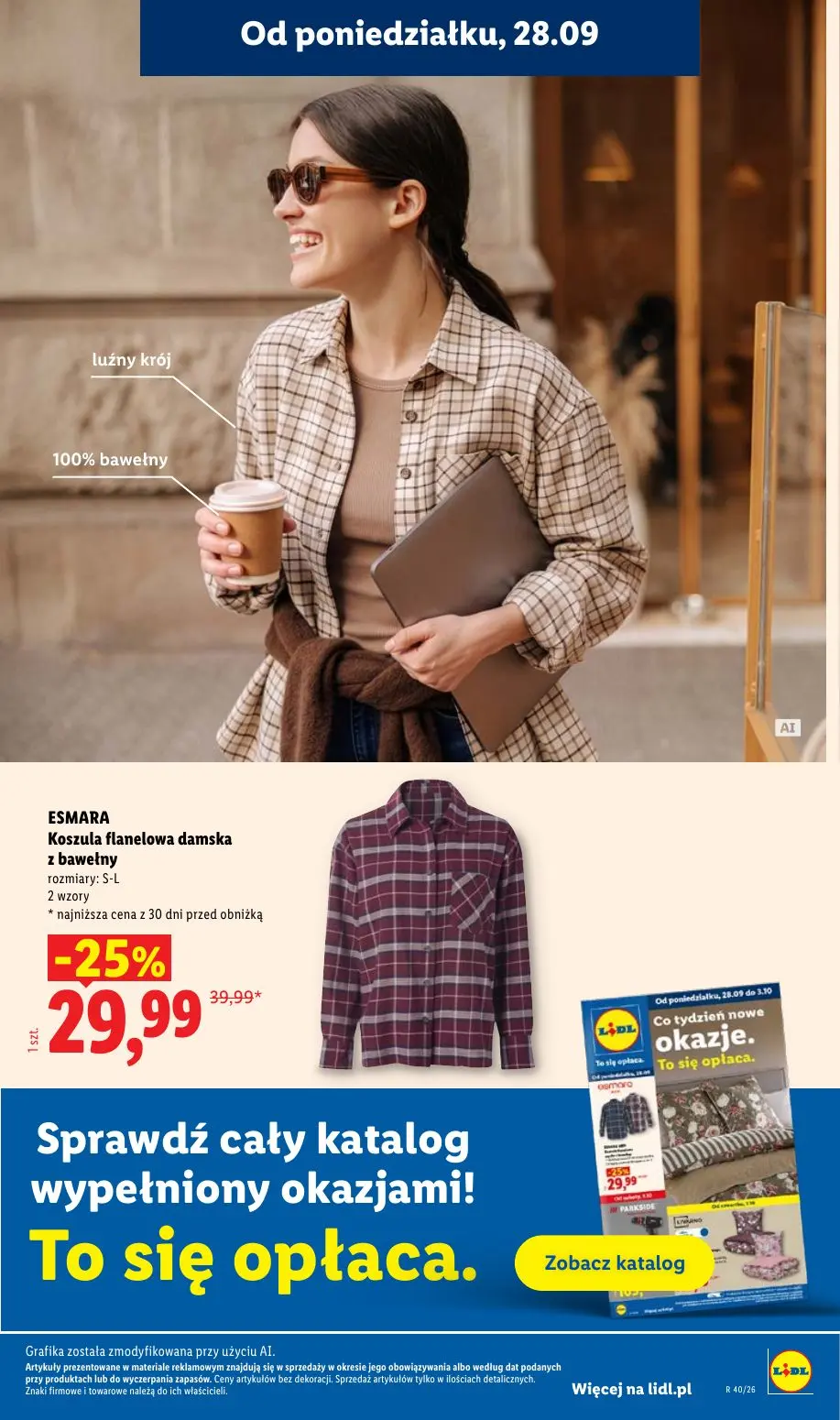 Lidl gazetka, strona 41 z 101 — Koszula flanelowa damska z bawełny