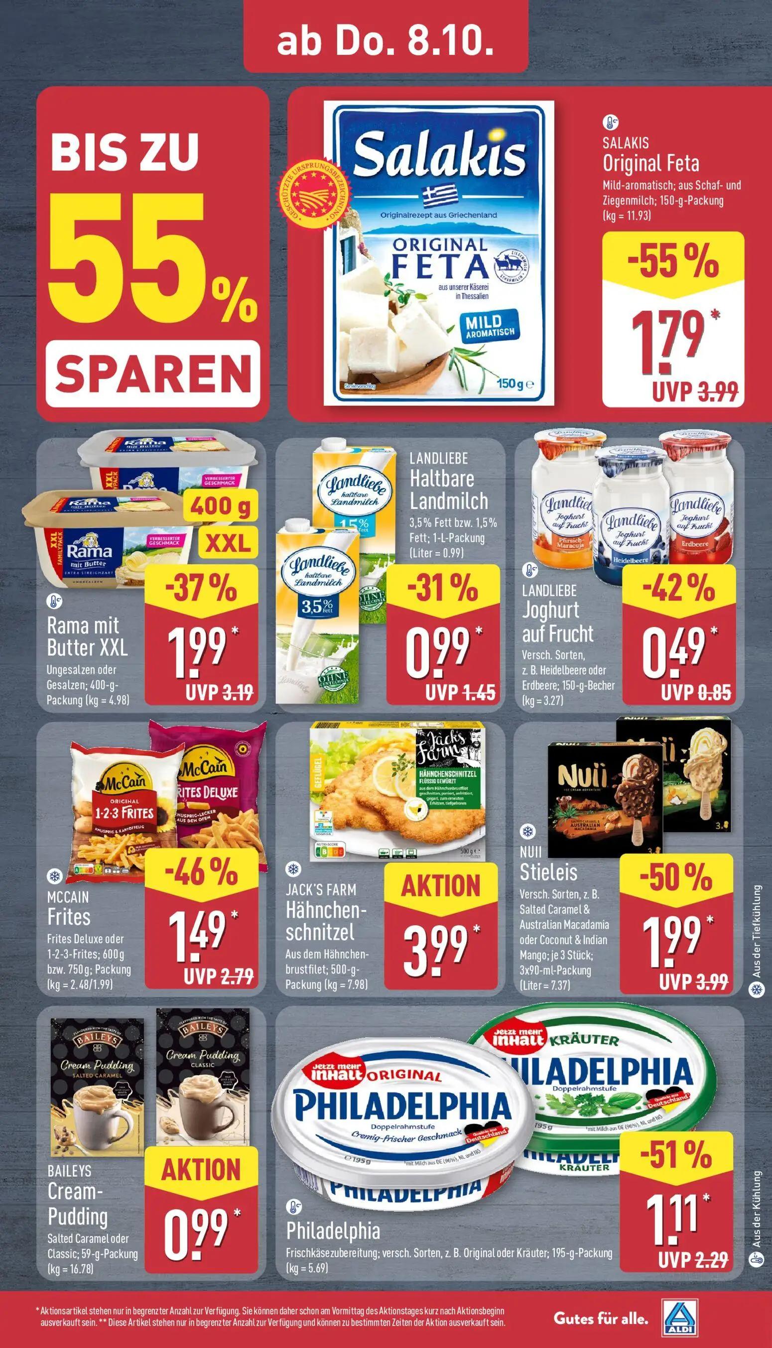 Aldi Nord Prospekt, Seite 31 von 45 — SALAKIS Original Feta, NUII Stieleis, MCCAIN Frites
