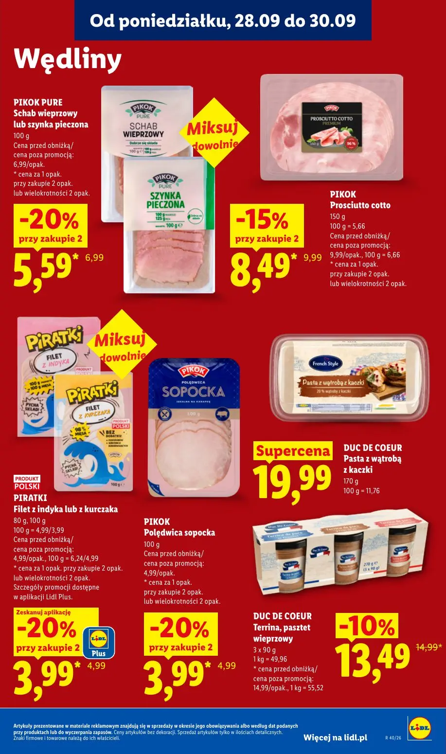 Lidl gazetka, strona 57 z 101 — PIKOK Prosciutto cotto, DUC DE COEUR Terrina, pasztet wieprzowy, PIKOK PURE Schab wieprzowy …