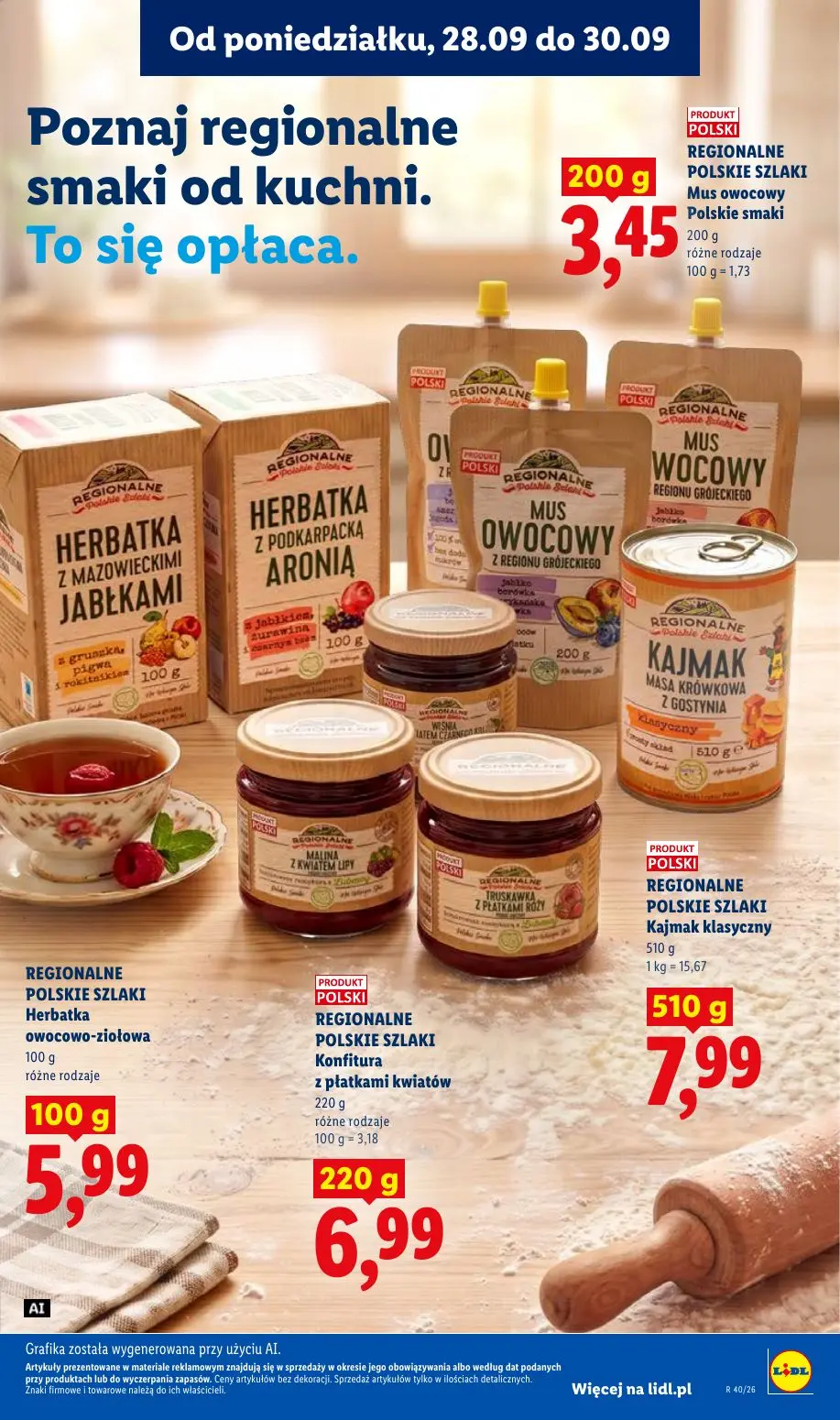 Lidl gazetka, strona 63 z 101 — Mus owocowy Polskie smaki, Kajmak klasyczny, Herbatka owocowo-ziołowa
