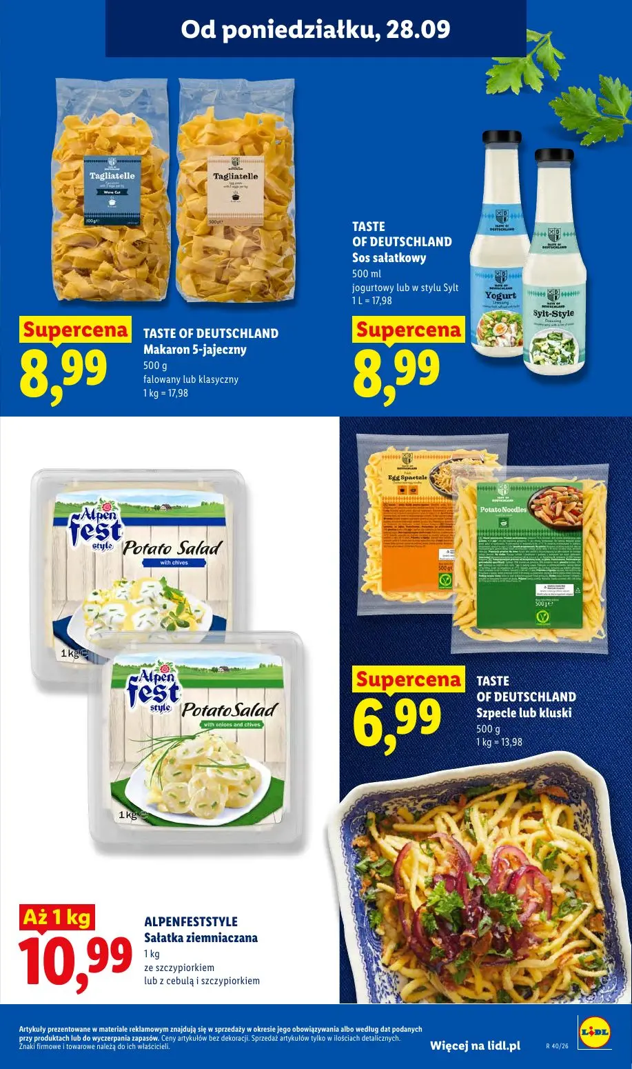 Lidl gazetka, strona 65 z 101 — TASTE OF DEUTSCHLAND Makaron 5-jajeczny, TASTE OF DEUTSCHLAND Sos sałatkowy, TASTE OF DEUTSC…