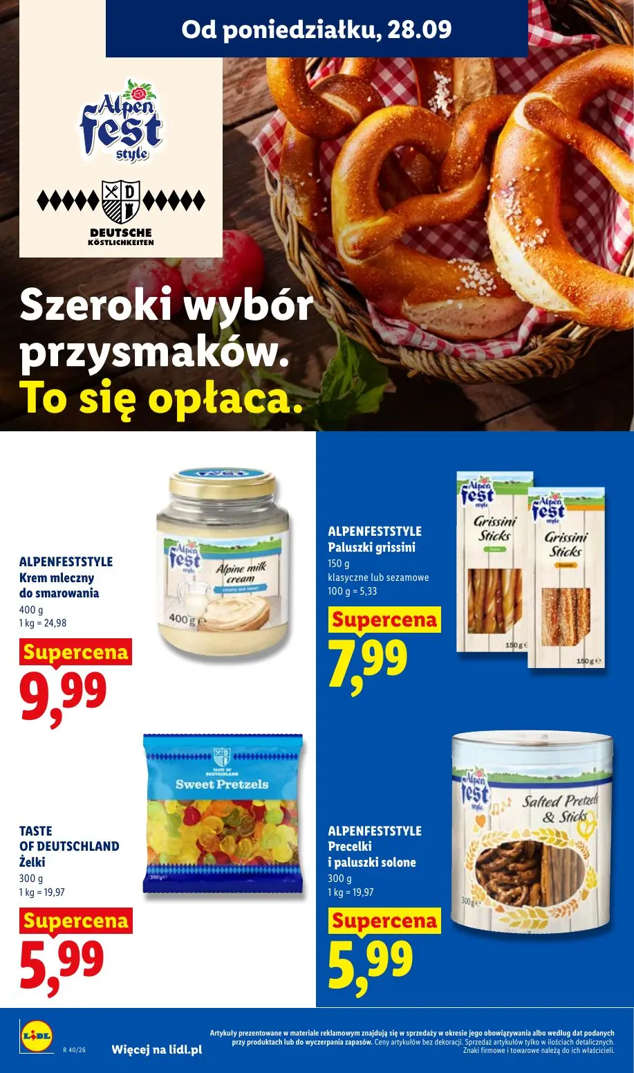 Lidl gazetka, strona 68 z 101 — Krem mleczny do smarowania, Paluszki grissini klasyczne lub sezamowe, Żelki