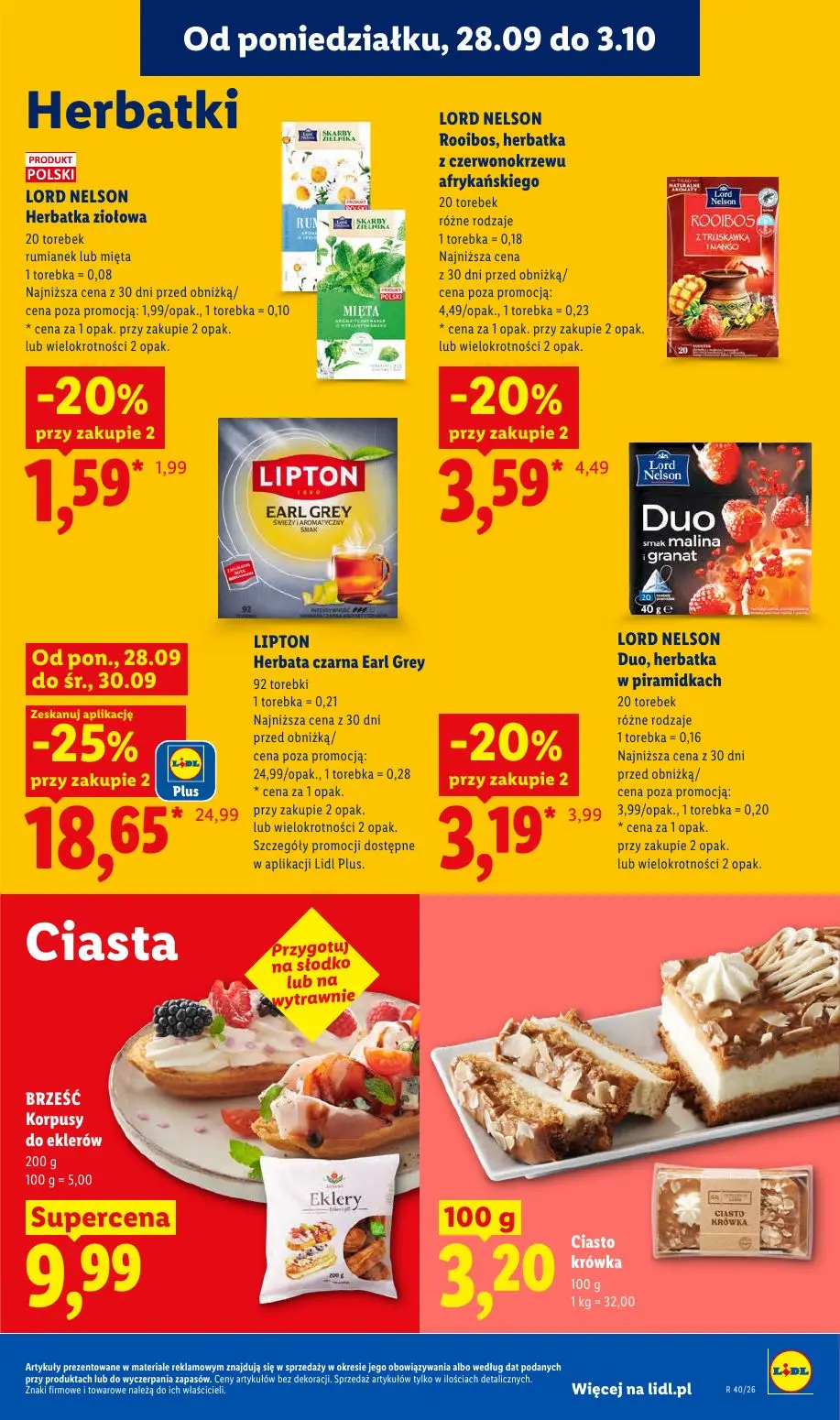Lidl gazetka, strona 75 z 101 — LIPTON Herbata czarna Earl Grey, LORD NELSON Rooibos, herbatka z czerwonokrzewu afrykańskieg…
