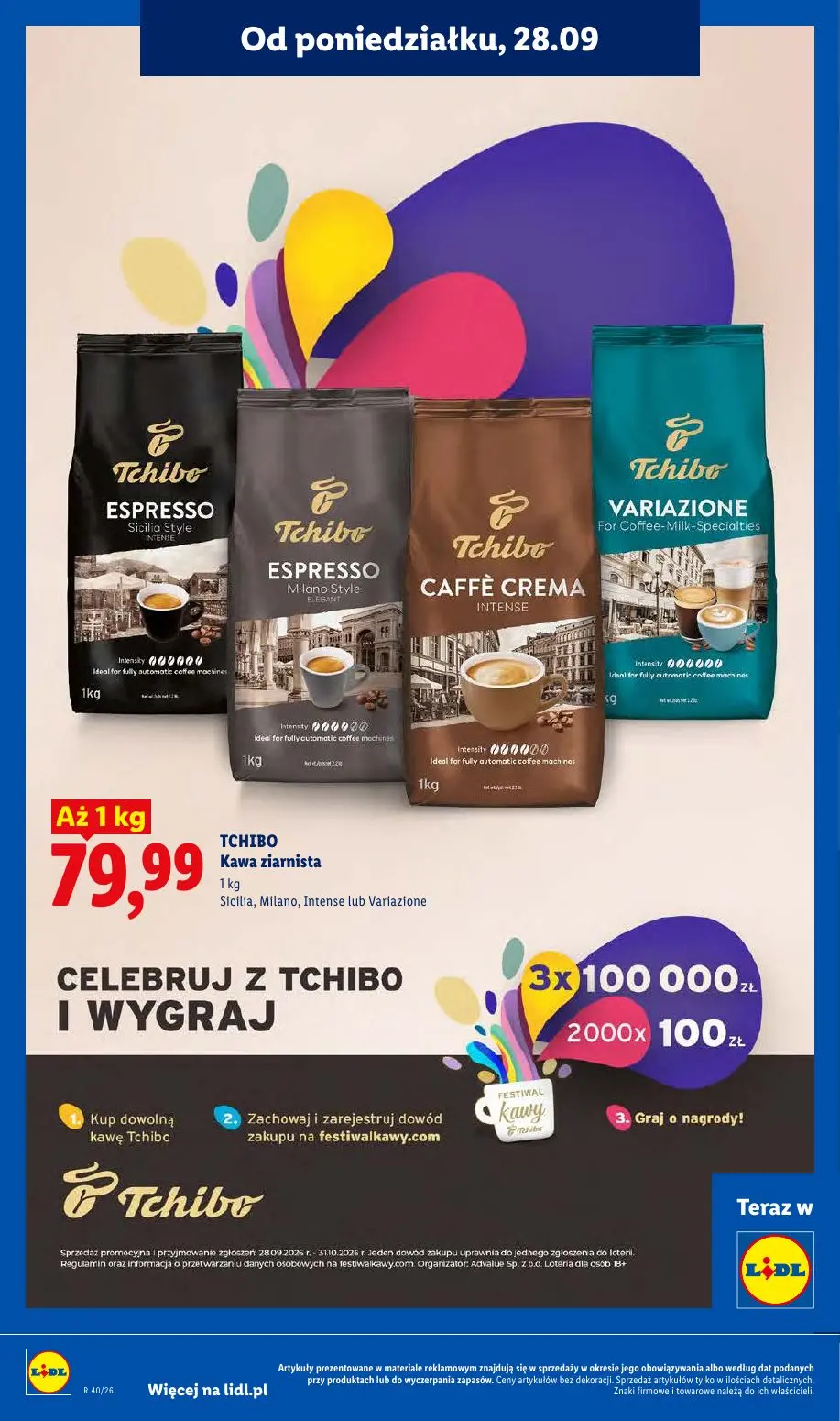 Lidl gazetka, strona 76 z 101 — TCHIBO Kawa ziarnista