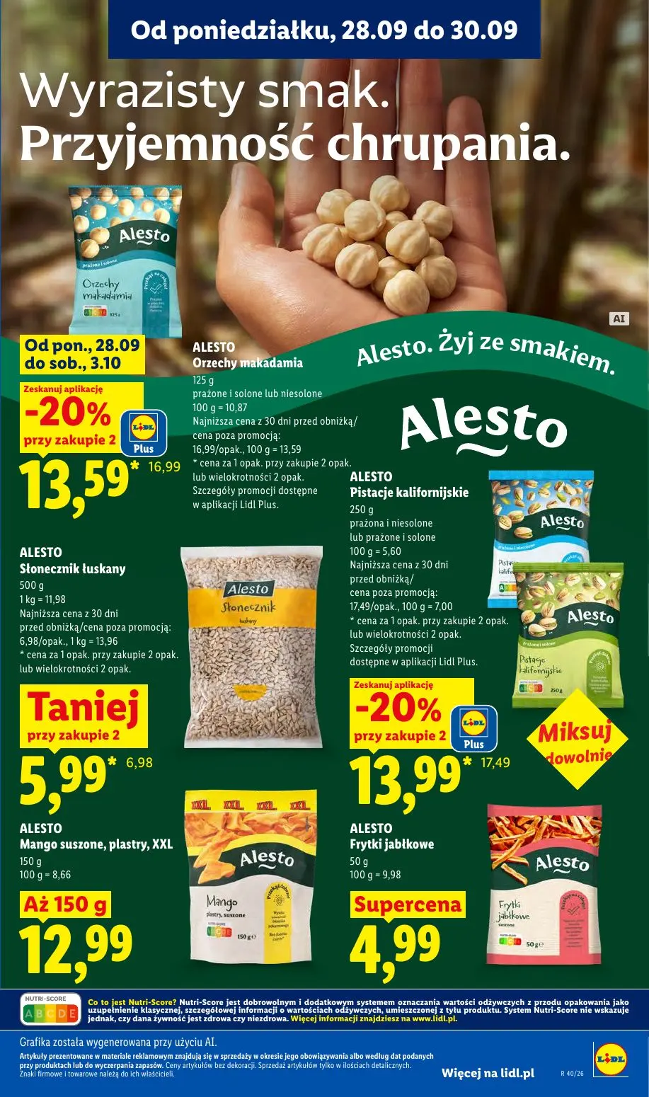 Lidl gazetka, strona 77 z 101 — Pistacje kalifornijskie, Orzechy makadamia, Słonecznik łuskany