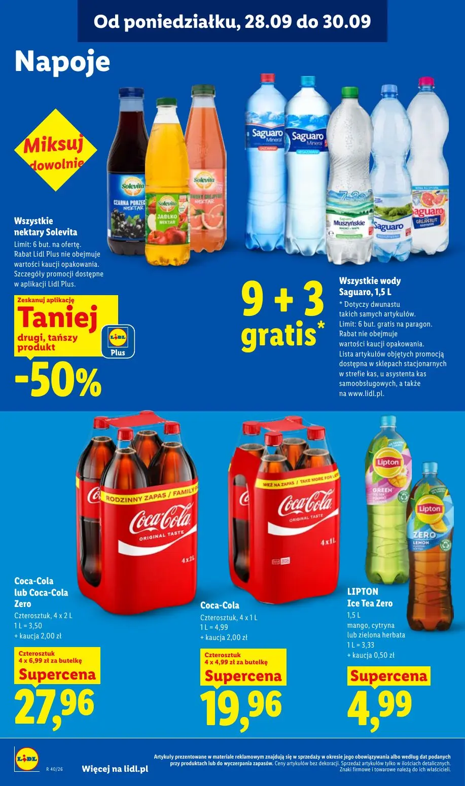 Lidl gazetka, strona 78 z 101 — Coca-Cola lub Coca-Cola Zero, Coca-Cola, LIPTON Ice Tea Zero mango, cytryna lub zielona herb…