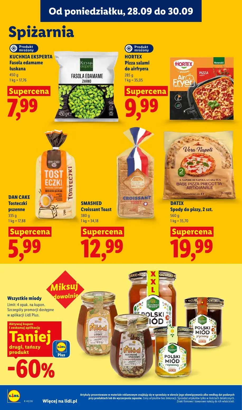 Lidl gazetka, strona 86 z 101 — KUCHNIA EKSPERTA Fasola edamame łuskana, HORTEX Pizza salami do airfryera, DAN CAKE Tosteczk…