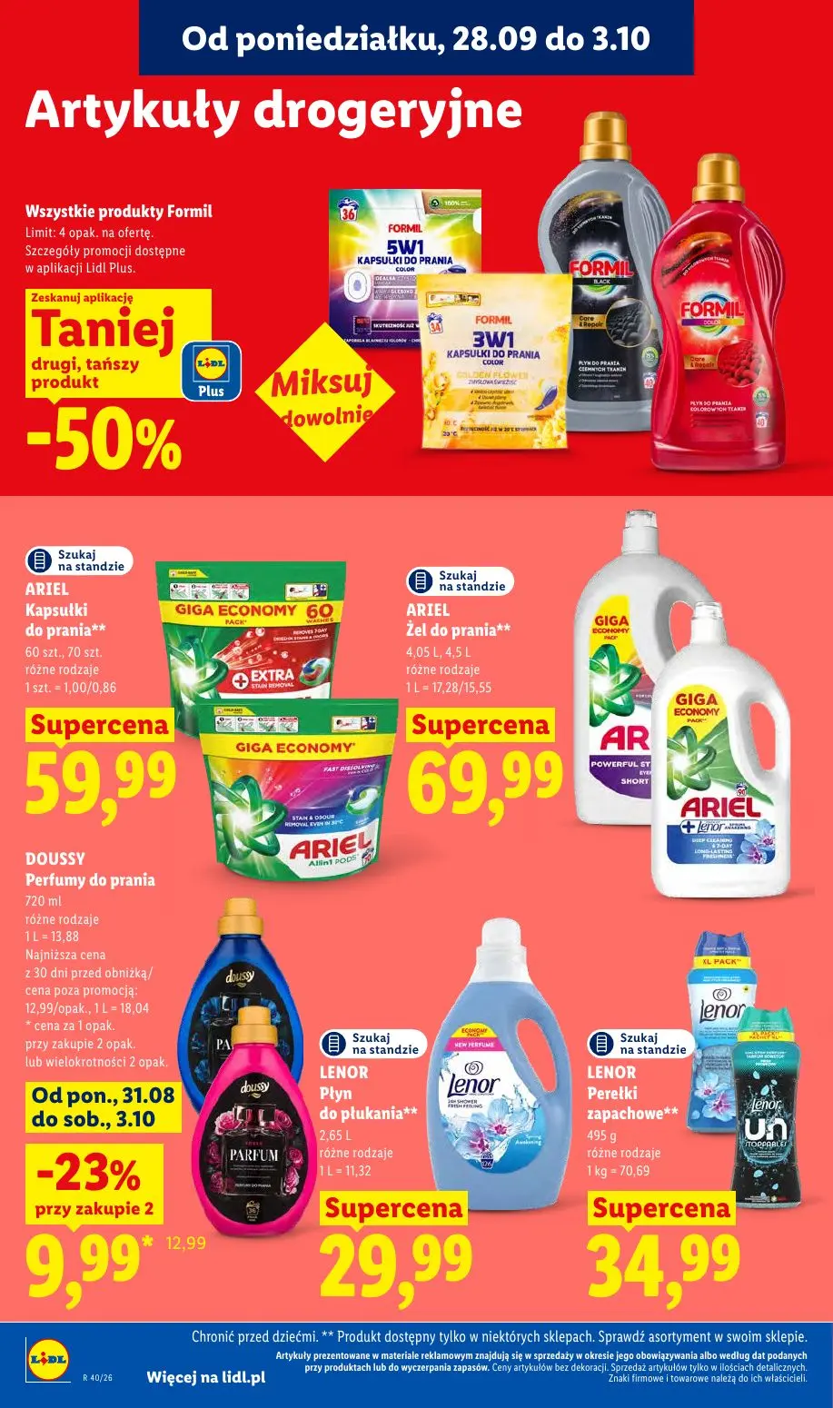Lidl gazetka, strona 94 z 101 — DOUSSY Perfumy do prania, ARIEL Kapsułki do prania, ARIEL Żel do prania