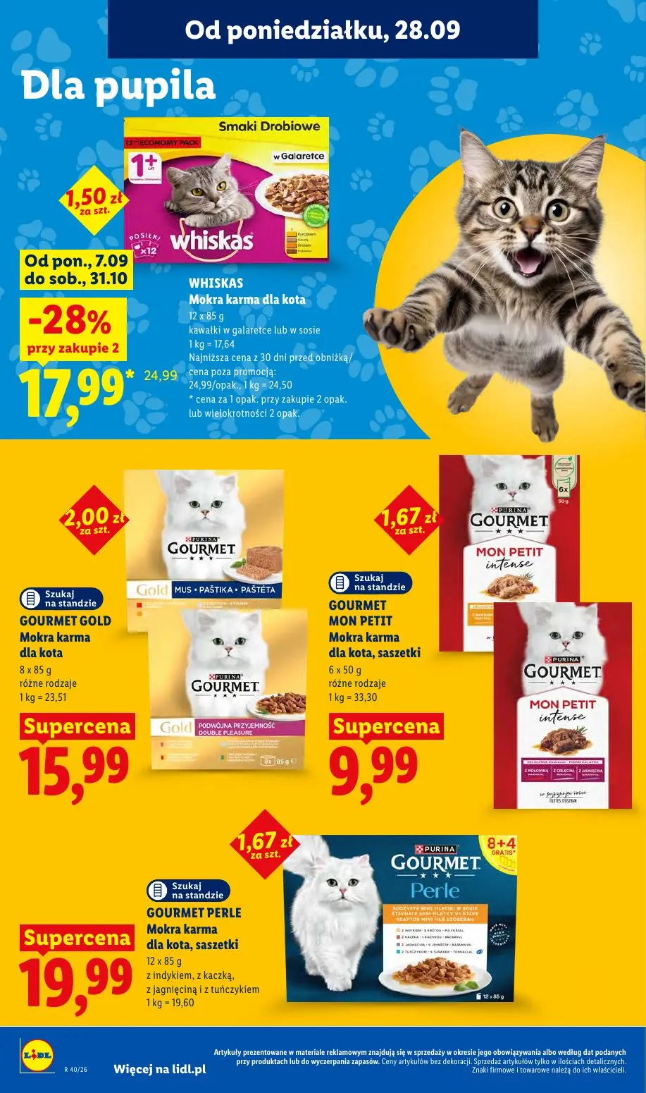 Lidl gazetka, strona 96 z 101 — WHISKAS Mokra karma dla kota, GOURMET GOLD Mokra karma dla kota, GOURMET MON PETIT Mokra kar…