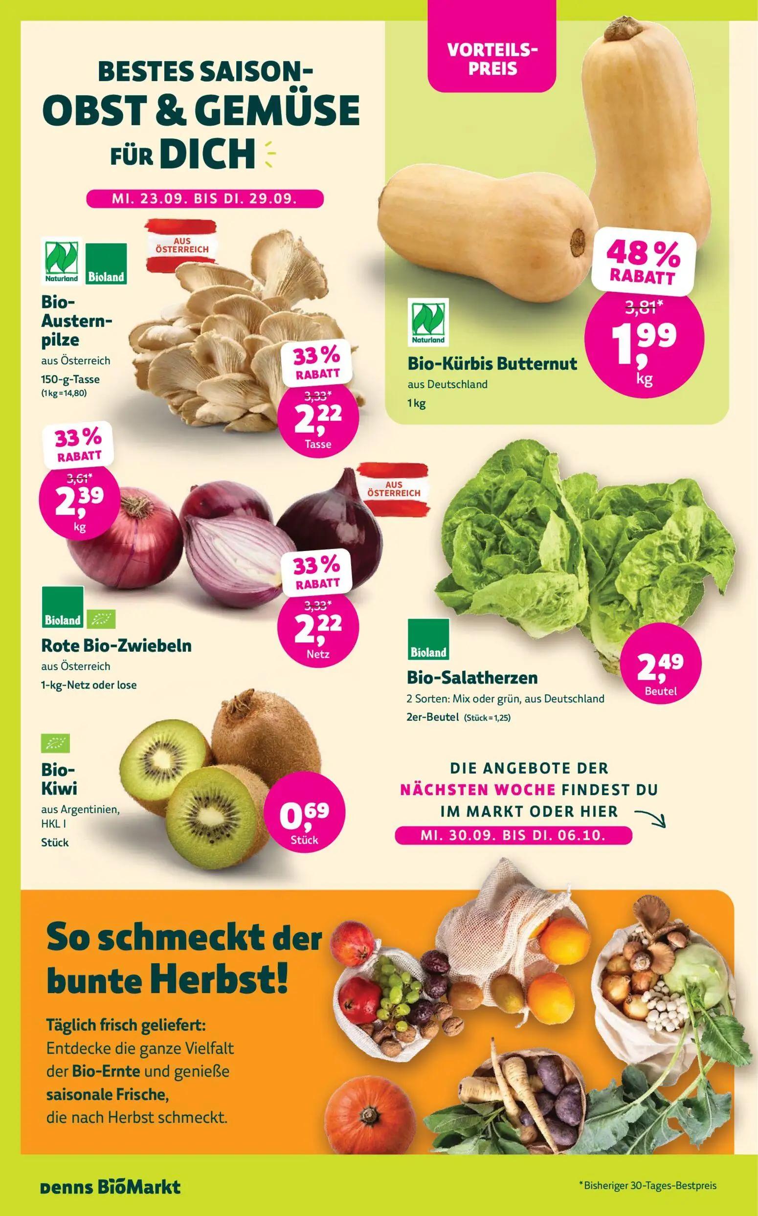 Denns BioMarkt Prospekt, Seite 2 von 14 — Bio-Kürbis Butternut, Bio-Austernpilze, Bio-Austernpilze