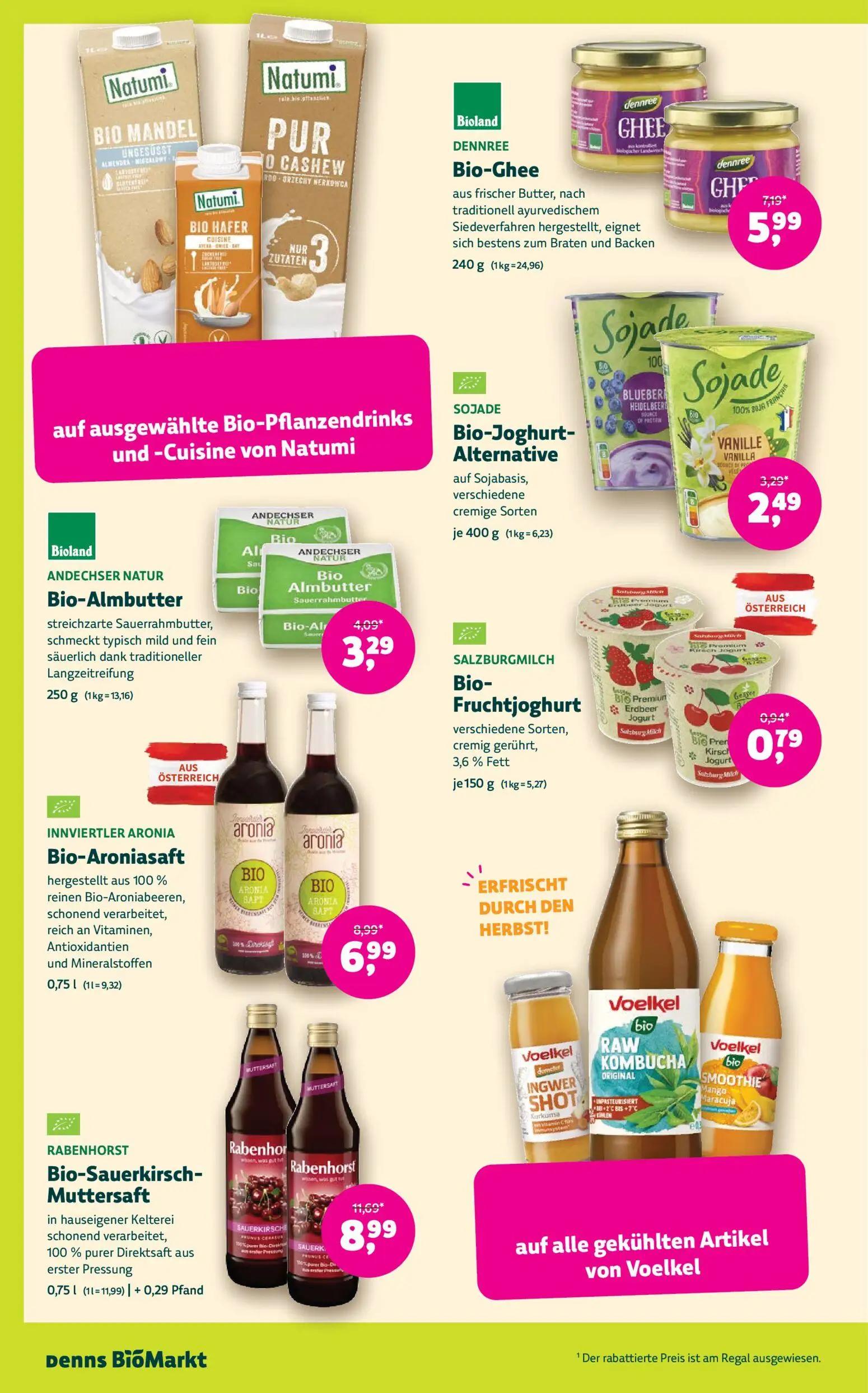 Denns BioMarkt Prospekt, Seite 6 von 14 — Bio-Sauerkirsch-Muttersaft, Bio-Aroniasaft, Bio-Ghee