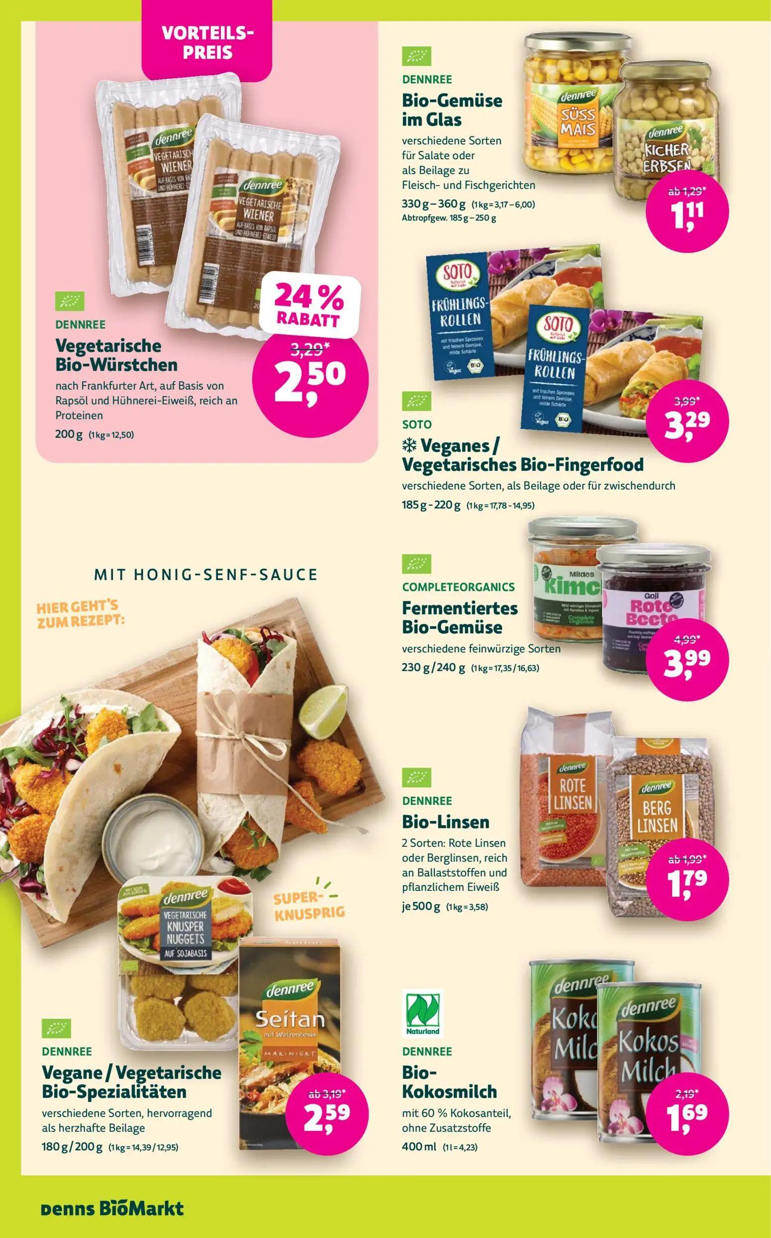 Denns BioMarkt Prospekt, Seite 10 von 14 — Fermentiertes Bio-Gemüse, Vegetarische Bio-Würstchen, Veganes/Vegetarisches Bio-F…