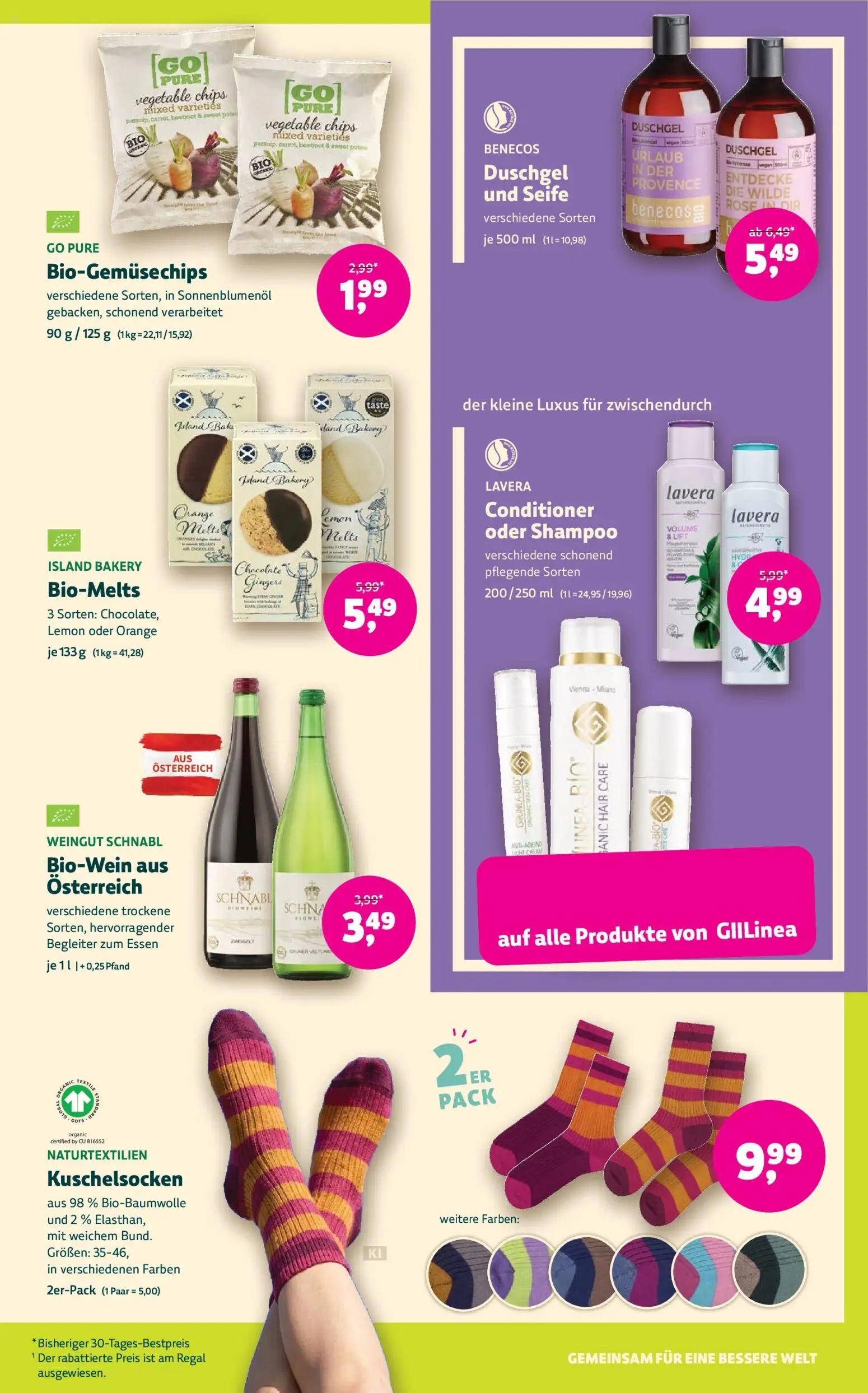 Denns BioMarkt Prospekt, Seite 13 von 14 — Bio-Gemüsechips, Duschgel und Seife, Conditioner oder Shampoo