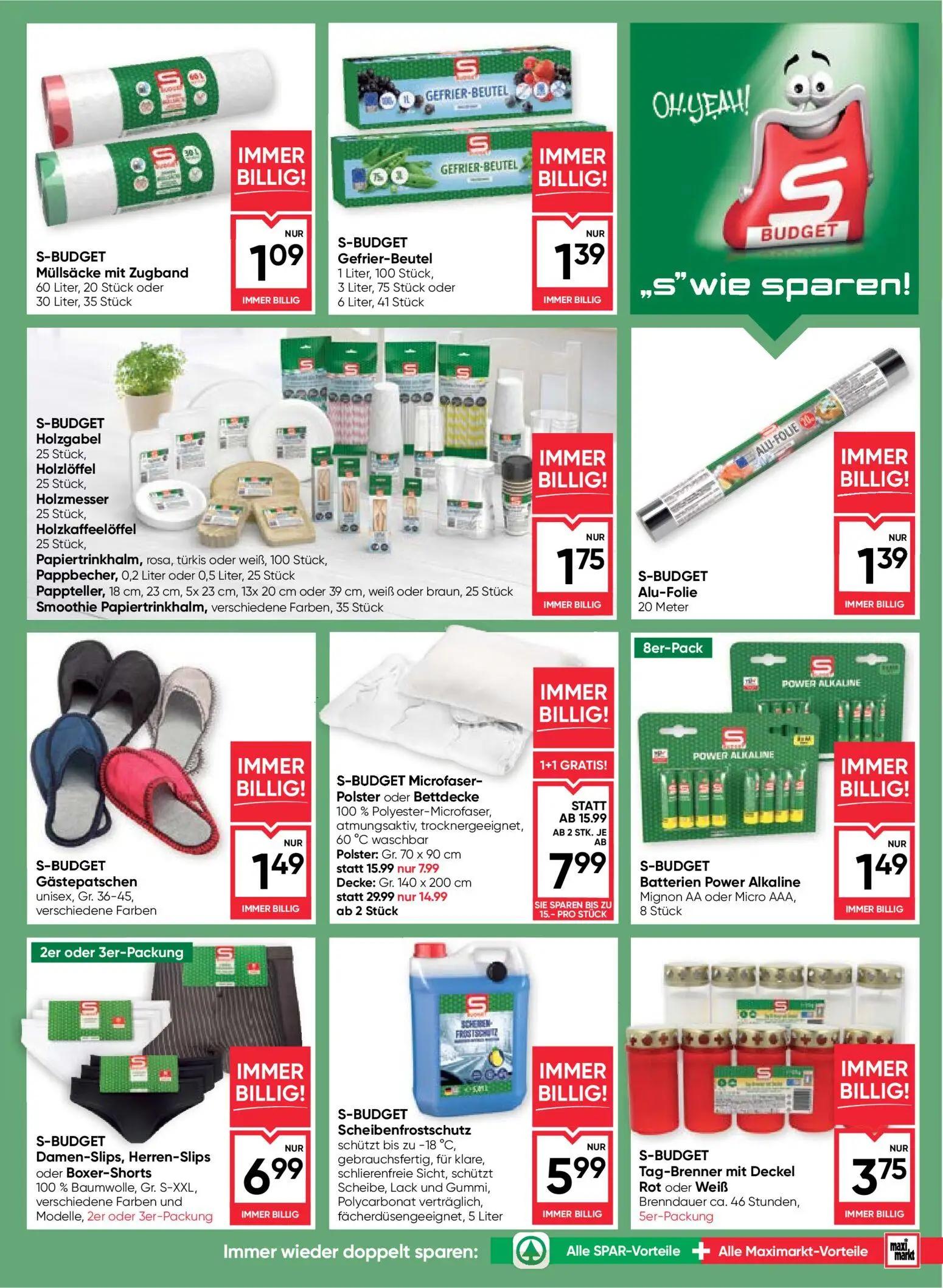 Maximarkt Prospekt, Seite 19 von 28 — Microfaser-Bettdecke, Microfaser-Polster, Müllsäcke mit Zugband