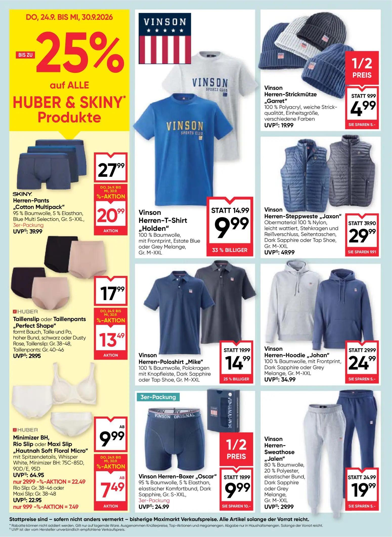 Maximarkt Prospekt, Seite 20 von 28 — SKINY Herren-Pants „Cotton Multipack", HUBER Taillenslip oder Taillenpants „Perfect Sh…
