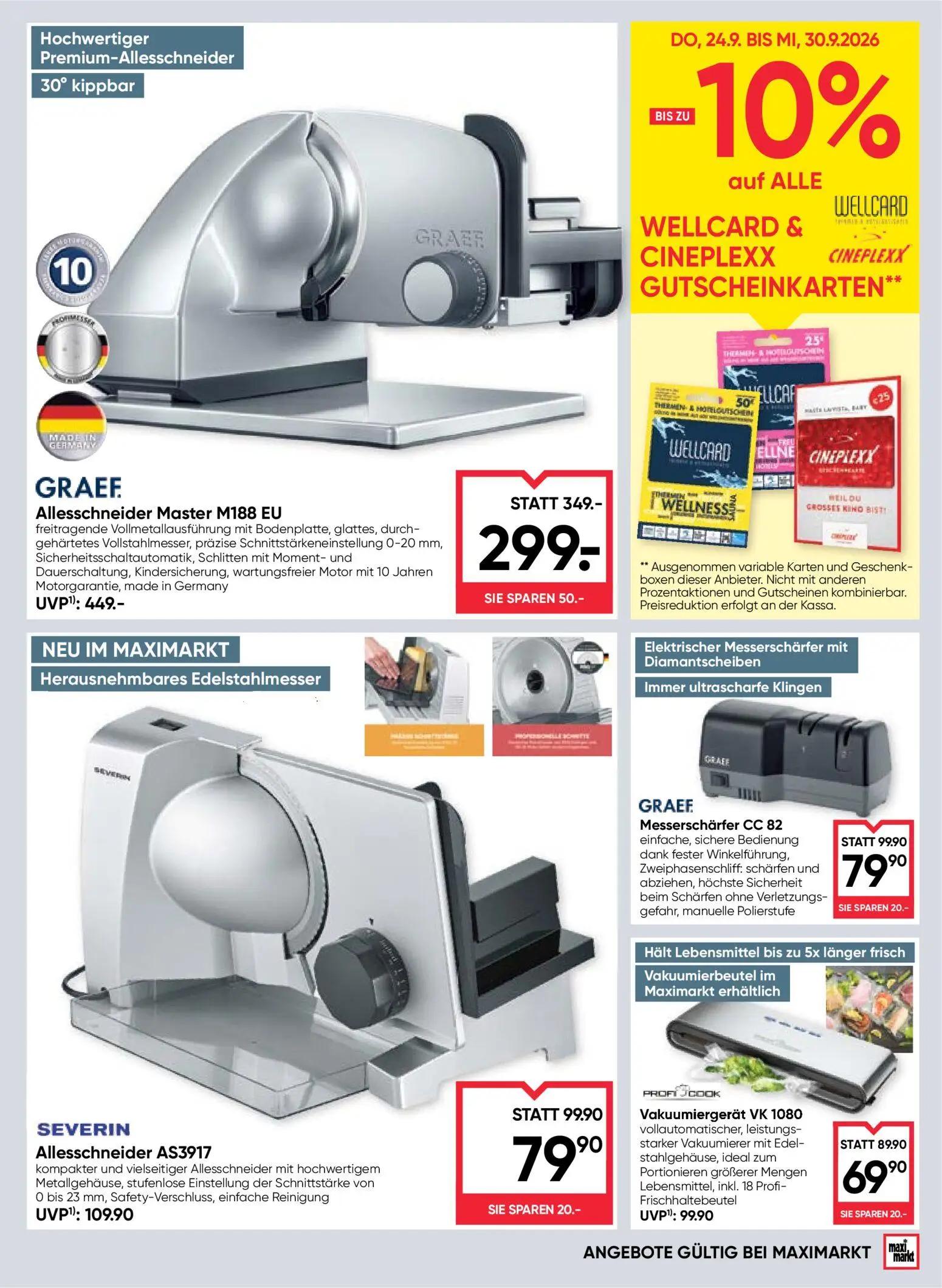 Maximarkt Prospekt, Seite 21 von 28 — Allesschneider Master M188 EU, Allesschneider AS3917, Messerschärfer CC 82