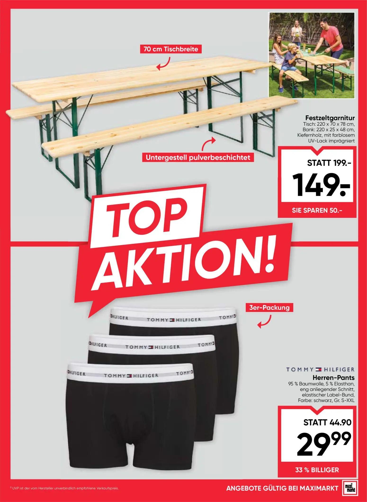 Maximarkt Prospekt, Seite 25 von 28 — Festzeltgarnitur, TOMMY HILFIGER Herren-Pants