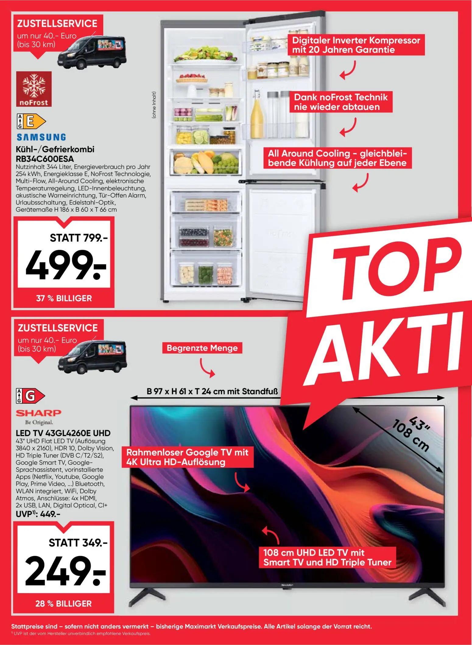 Maximarkt Prospekt, Seite 26 von 28 — Kühl-/Gefrierkombi RB34C600ESA, LED TV 43GL4260E UHD