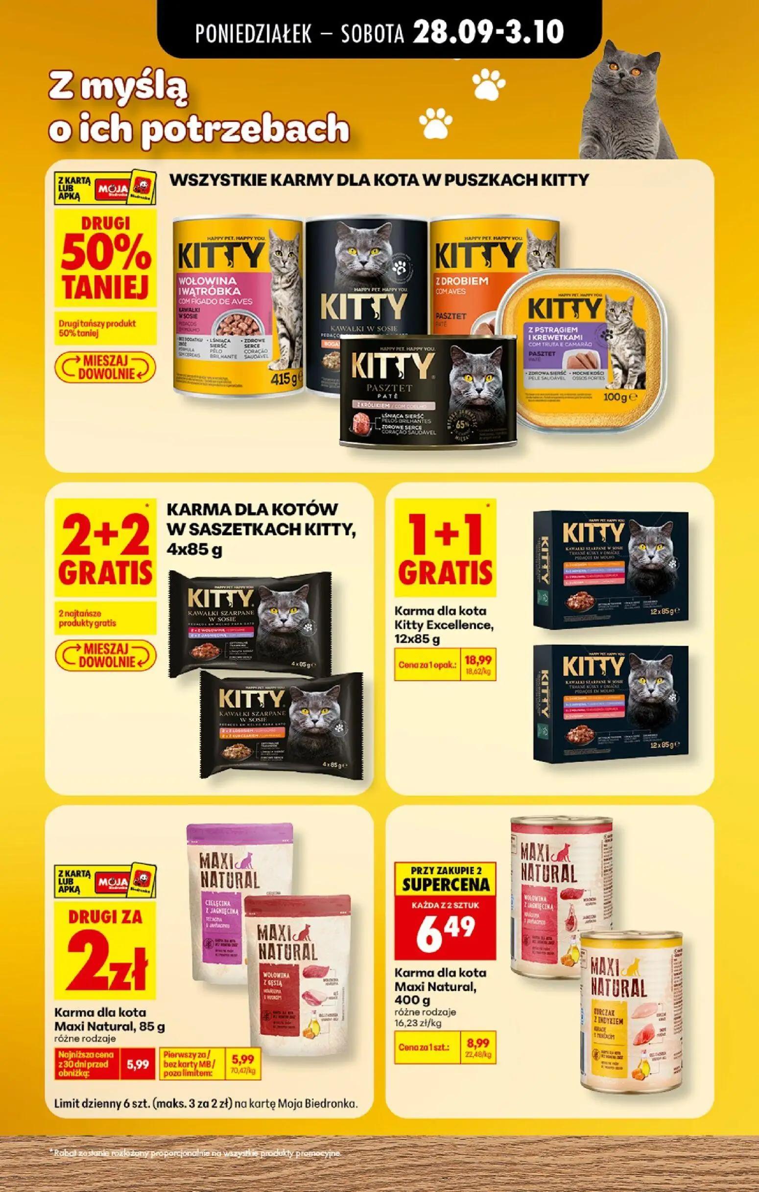 Biedronka gazetka, strona 4 z 5 — Karma dla kota Maxi Natural, 400 g, Karma dla kota Kitty Excellence, Karma dla kota Maxi N…