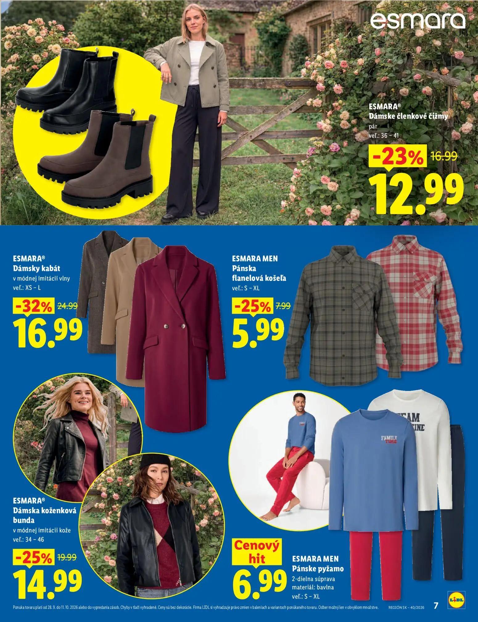 Lidl leták, strana 7 z 8 — Dámsky kabát, Dámska koženková bunda, Dámske členkové čižmy