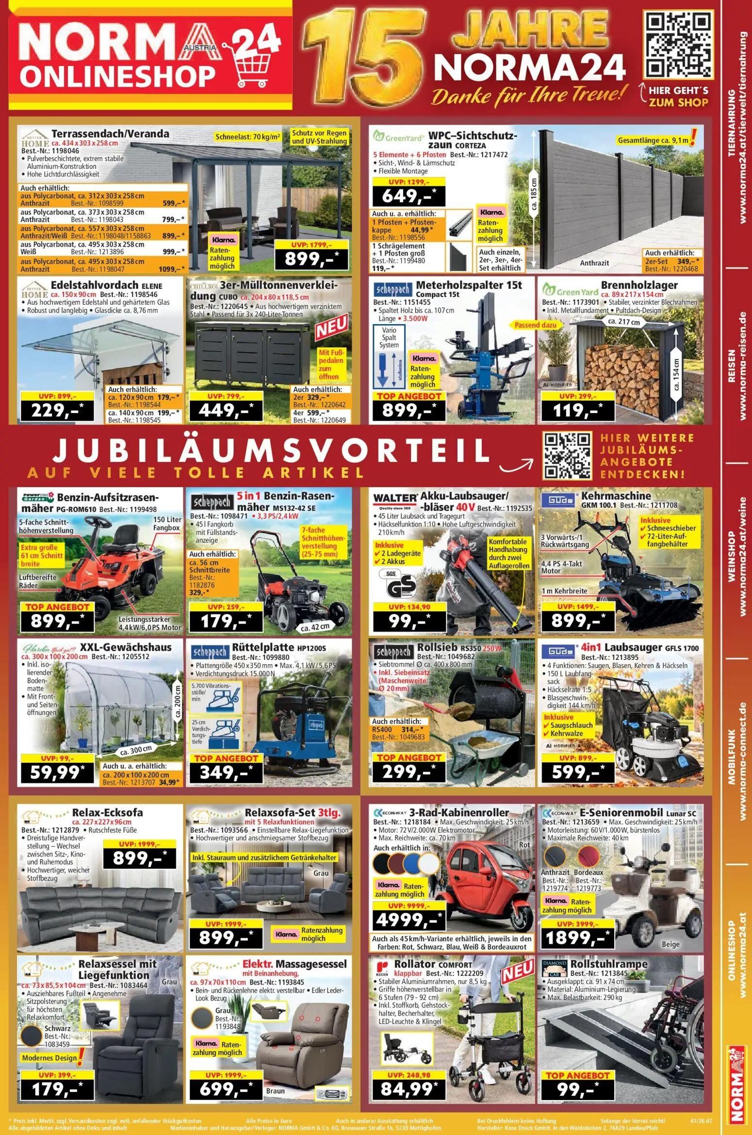 Norma Prospekt, Seite 19 von 20 — 3-Rad-Kabinenroller, E-Seniorenmobil Lunar SC, Elektr. Massagesessel