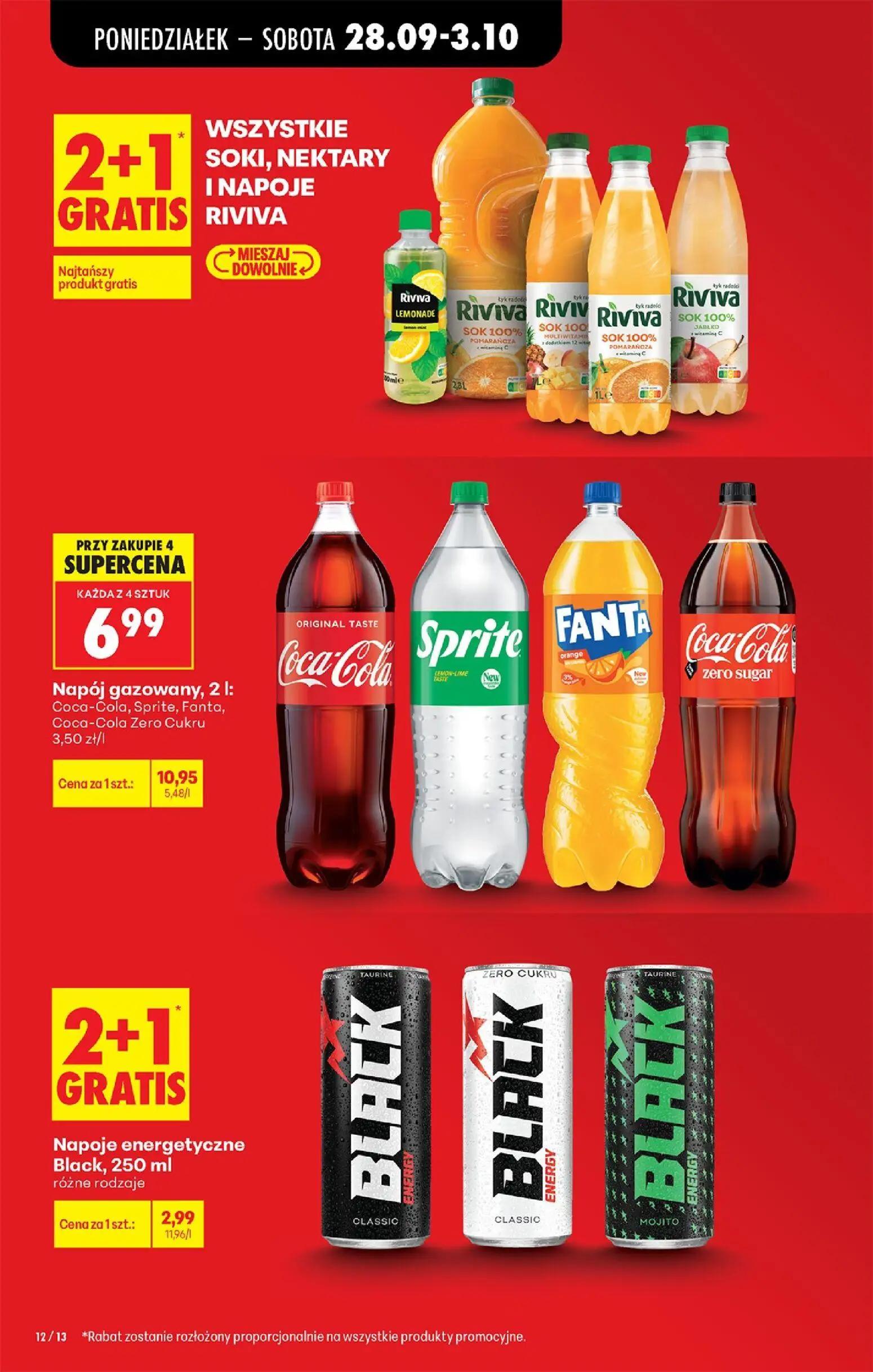 Biedronka gazetka, strona 14 z 106 — Napój gazowany, 2 l: Coca-Cola, Sprite, Fanta, Coca-Cola Zero Cukru, Napoje energetyczn…