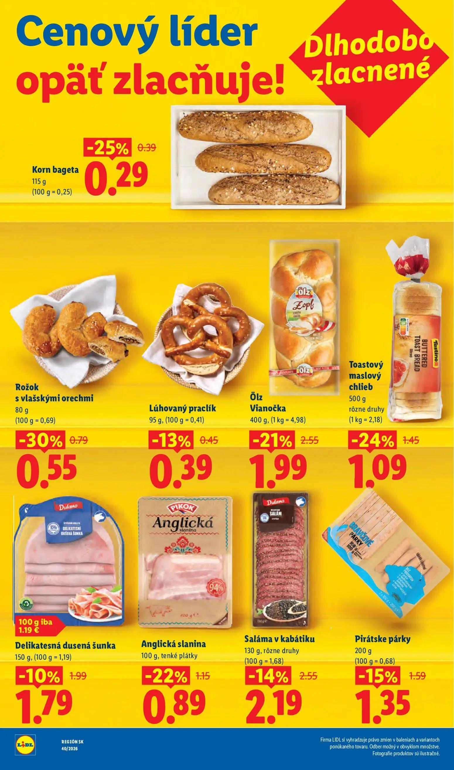 Lidl leták, strana 4 z 100 — Vianočka, Toastový maslový chlieb, Saláma v kabátiku