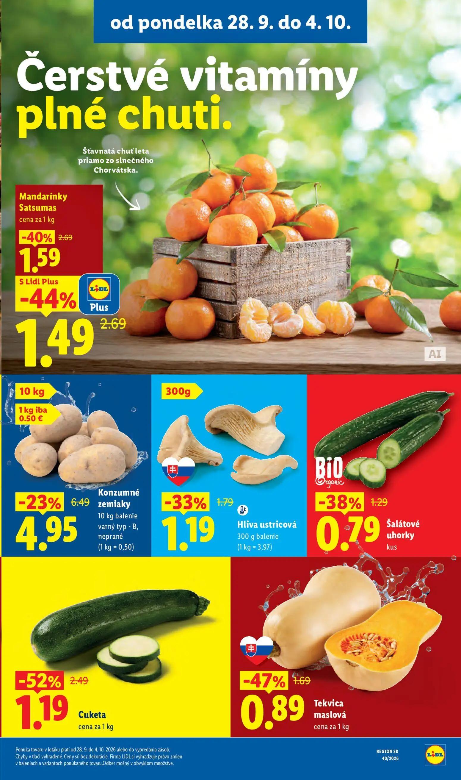 Lidl leták, strana 13 z 100 — Konzumné zemiaky, Cuketa, Mandarínky Satsumas