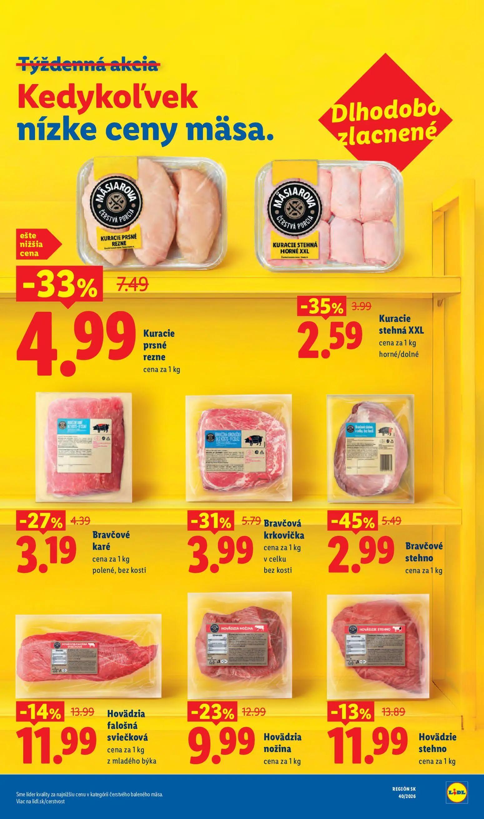 Lidl leták, strana 15 z 100 — Hovädzia nožina, Kuracie prsné rezne, Bravčové stehno