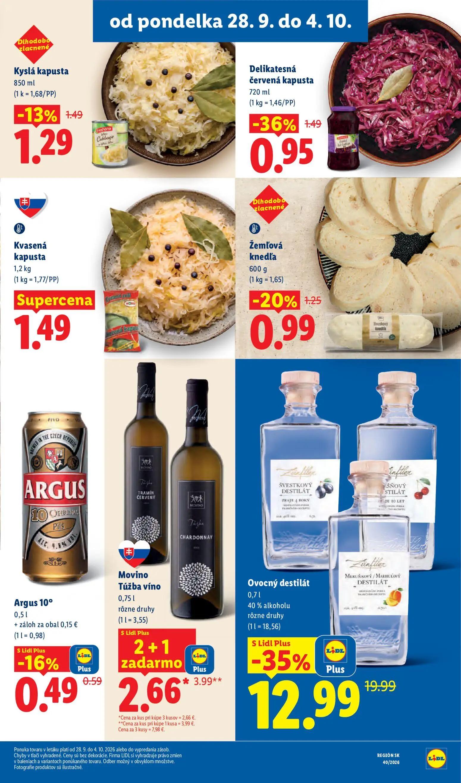 Lidl leták, strana 17 z 100 — Ovocný destilát, Movino Túžba víno, Delikatesná červená kapusta