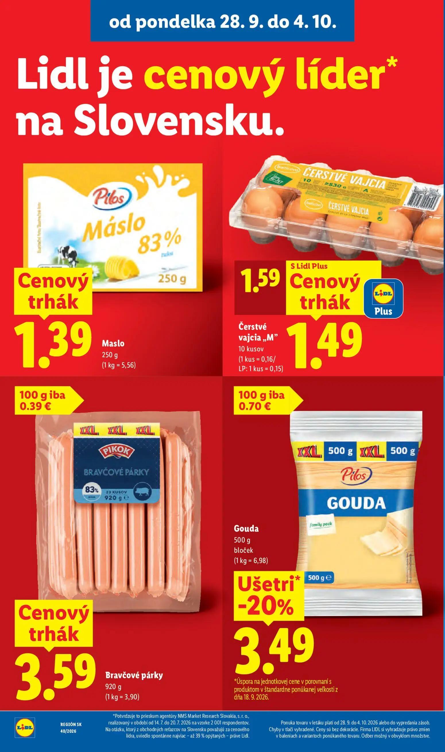 Lidl leták, strana 20 z 100 — Gouda, Čerstvé vajcia „M“, Maslo
