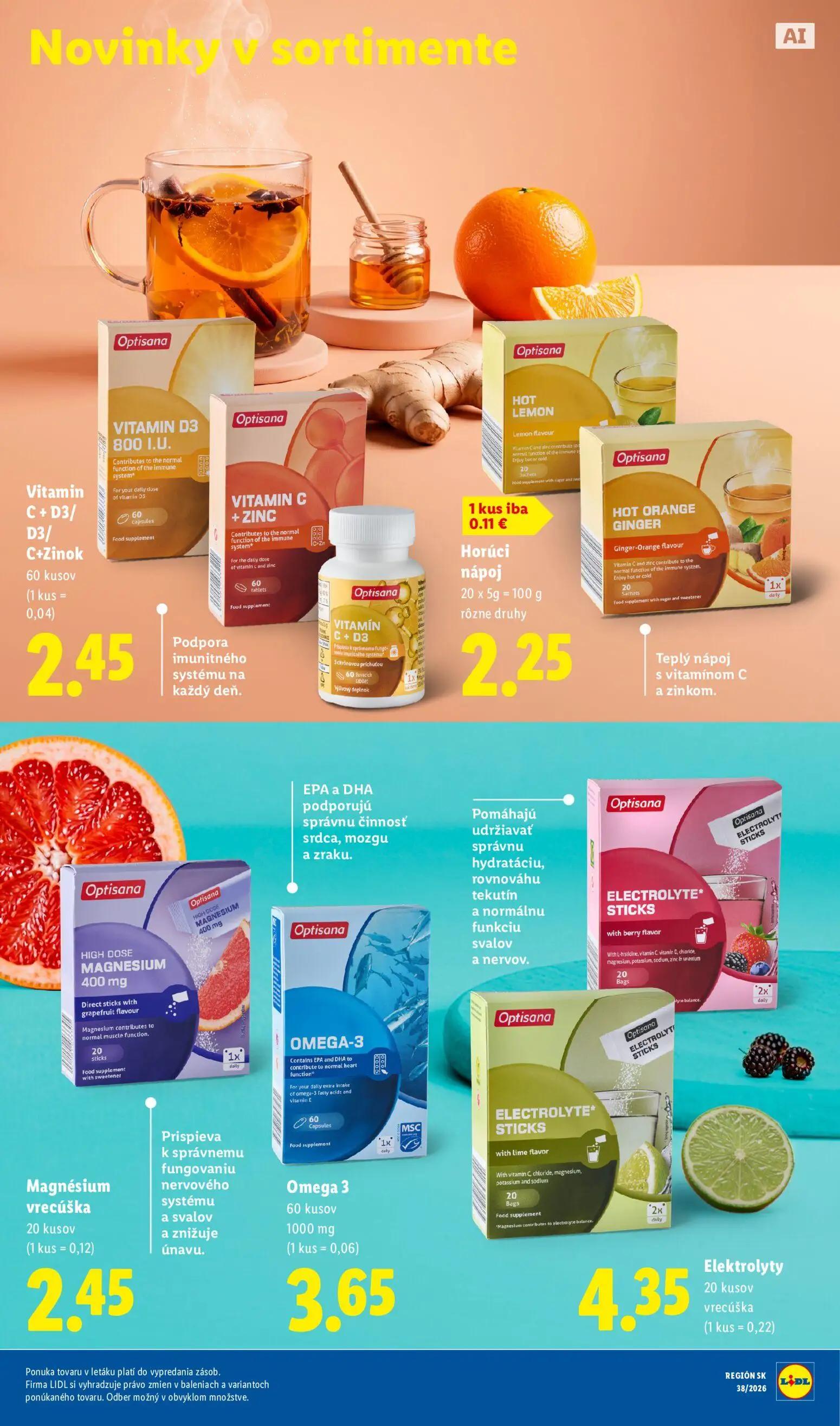 Lidl leták, strana 47 z 100 — Vitamin C+D3/D3/C+Zinok, Horúci nápoj, Magnésium vrecúška